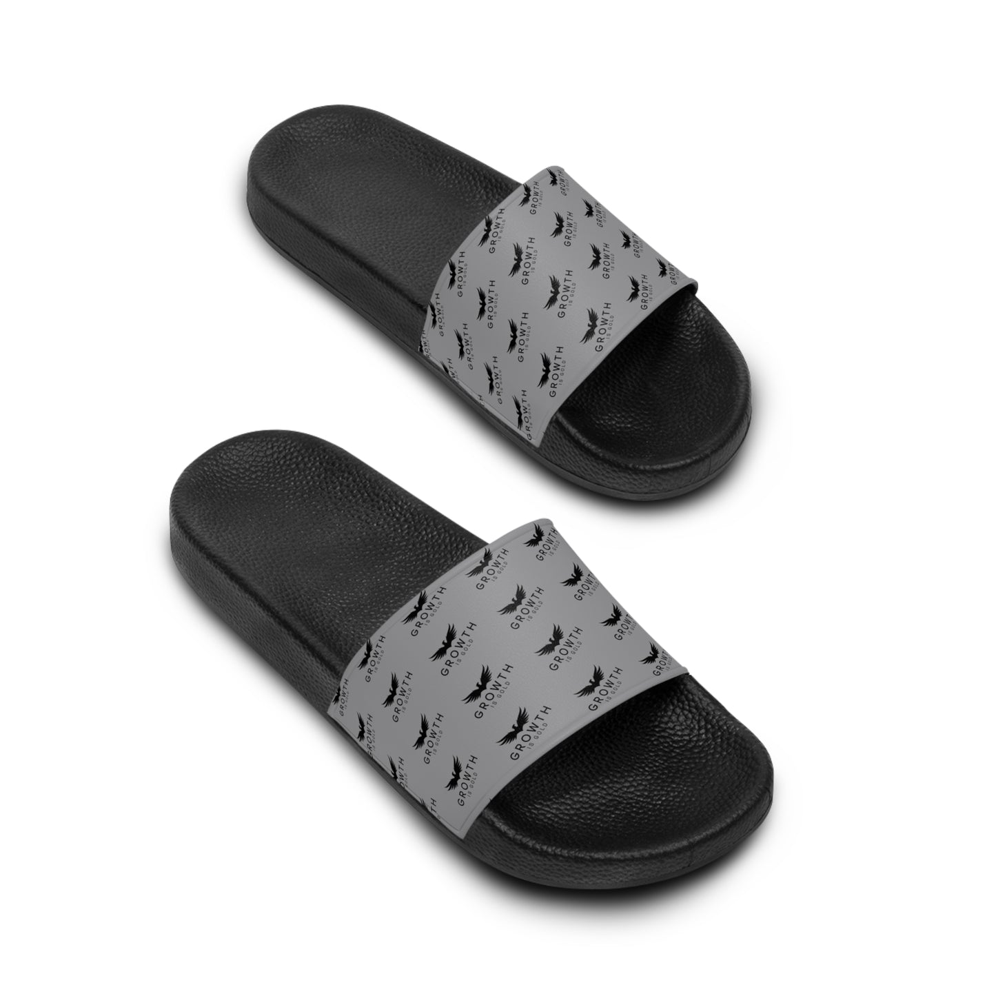 Growth is Gold Men's Slide Sandals - Comfortable Casual Footwear for Summer, Pool Days, Beach Trips, and Everyday Wear