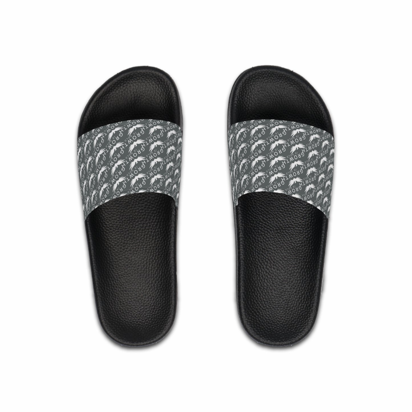 Growth is Gold Men's Slide Sandals - Comfortable Casual Footwear for Summer, Pool Days, Beach Trips, and Everyday Wear
