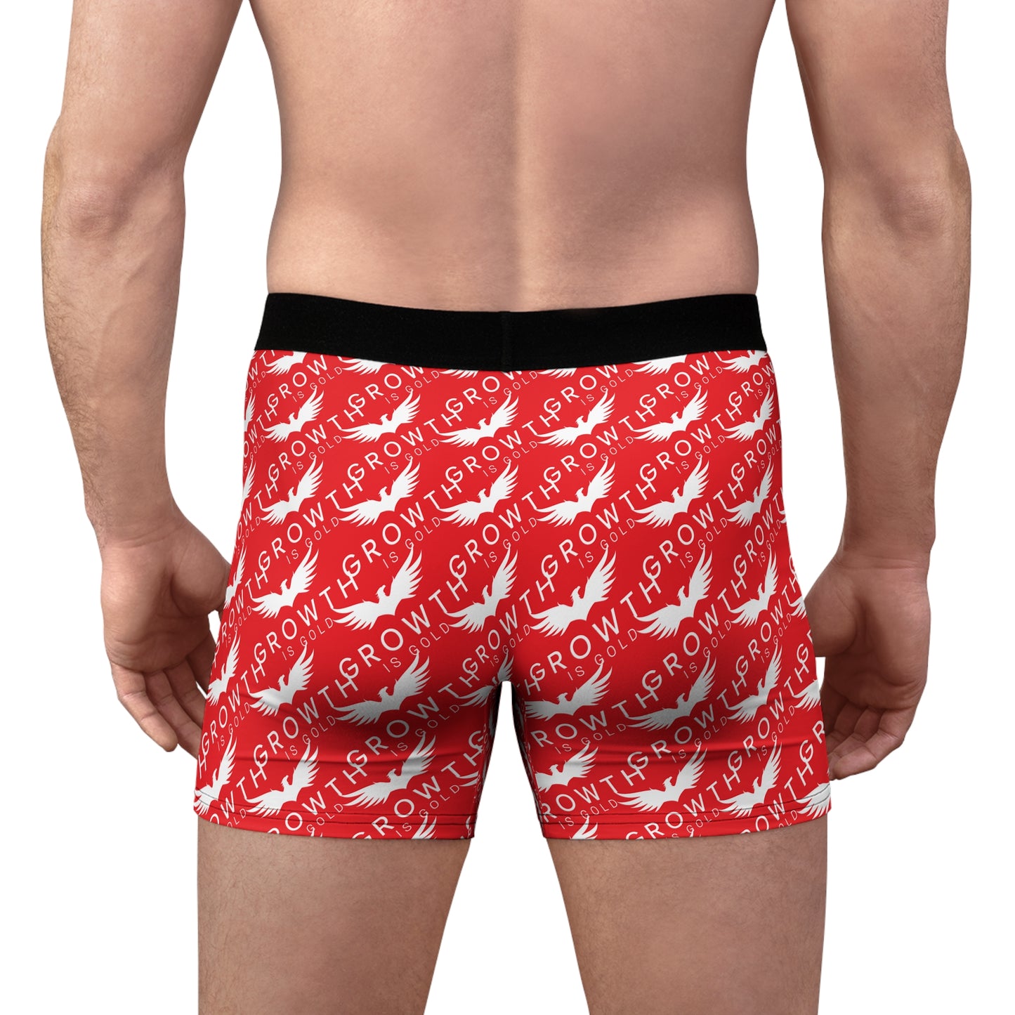 Grow Your Confidence Men's Boxer Briefs, Funny Underwear, Gift for Him, Colorful AOP Design, Comfortable Everyday Wear, Unique Men's Fashion