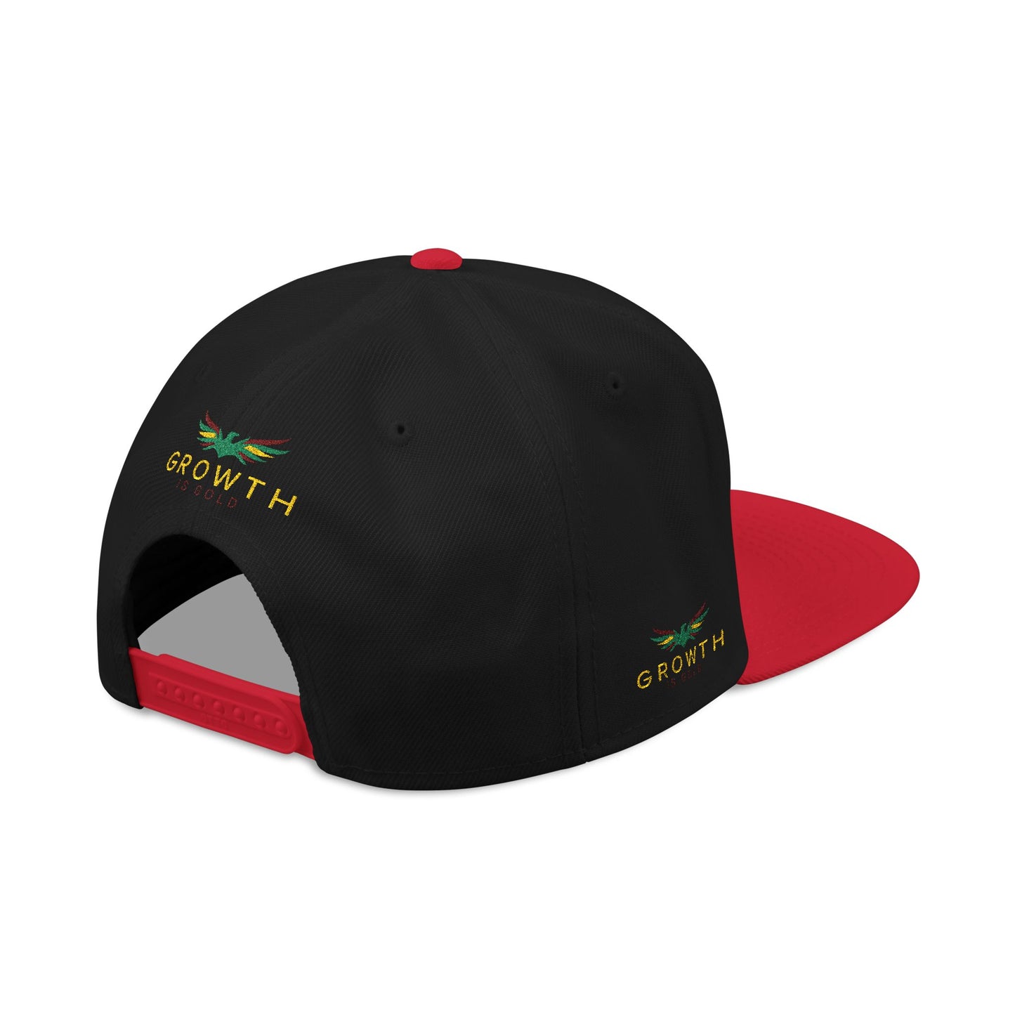 Embroidered Snapback Hat - Growth is Gold Design, Adjustable Cap, Streetwear Accessories, Gift for Him/Her, Summer Fashion