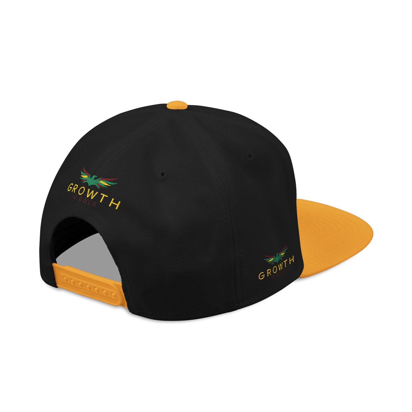 Embroidered Snapback Hat - Growth is Gold Design, Adjustable Cap, Streetwear Accessories, Gift for Him/Her, Summer Fashion