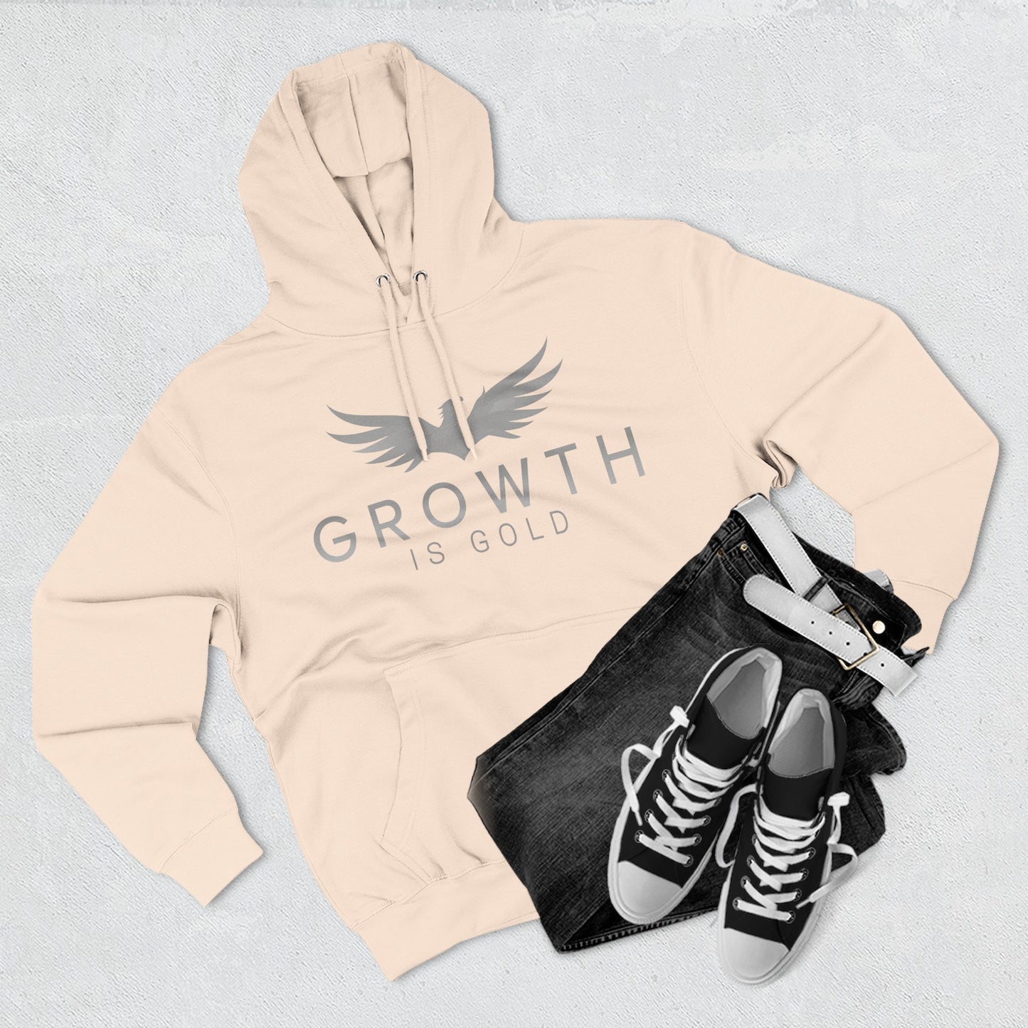 Inspirational Fleece Hoodie - Growth is Gold, Cozy Apparel, Motivational Gift, Unisex Clothing, Perfect for Any Occasion