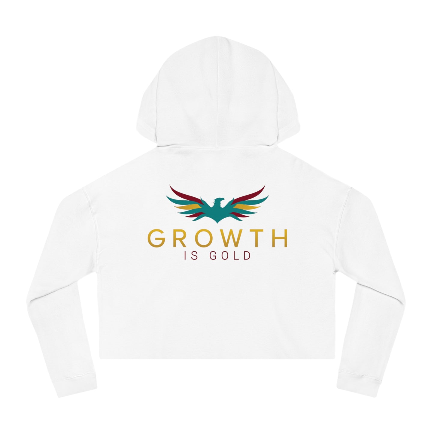 Women’s Inspirational Cropped Hoodie - Growth is Gold, Motivational Apparel, Fitness Wear, Casual Chic, Gift for Her