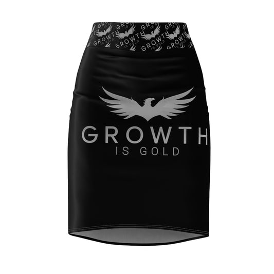 Empowering Women's Pencil Skirt - Stylish, Motivational Skirt for Work, Events, Daily Wear, Fitness, Growth Mindset
