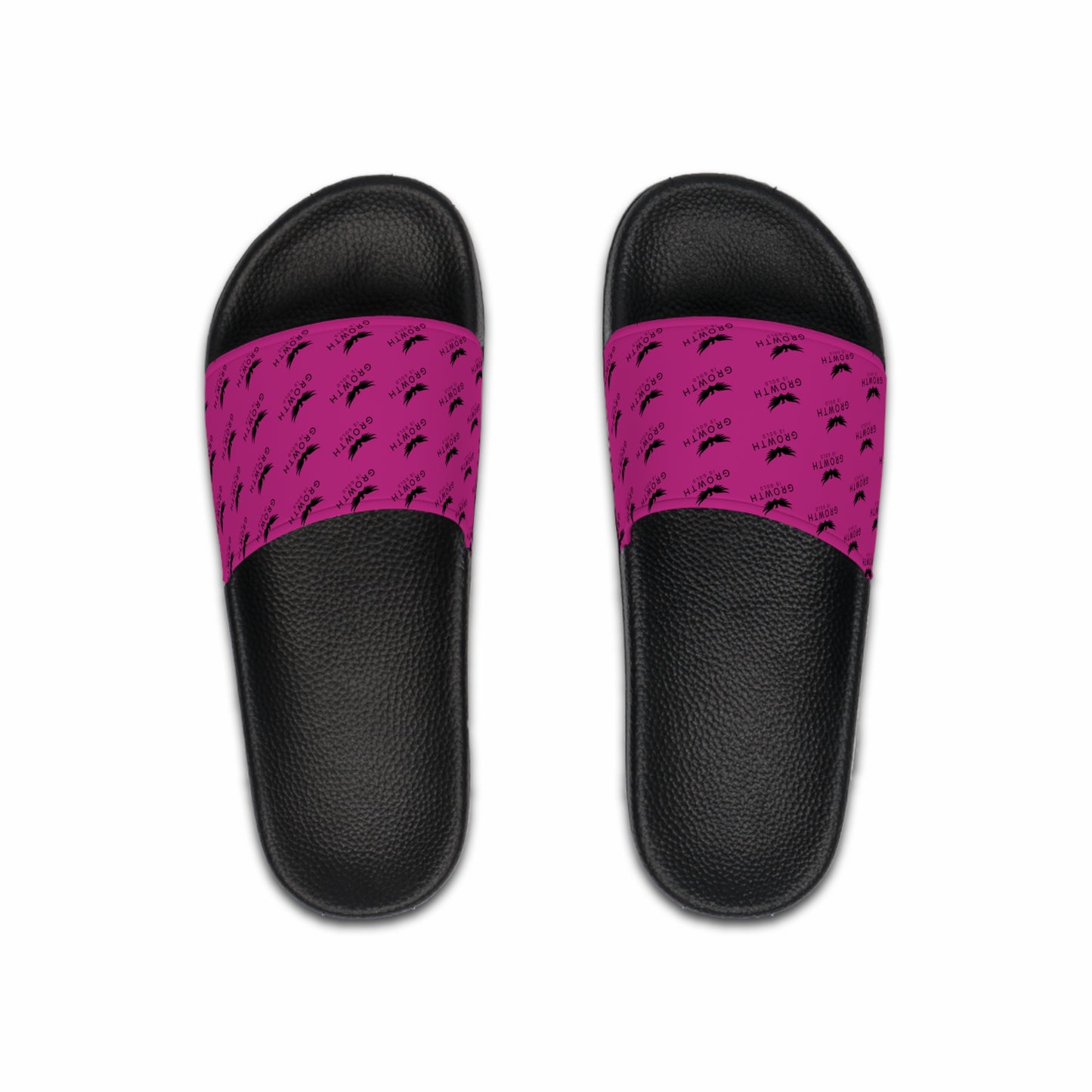 Growth is Gold Men's Slide Sandals - Comfortable Casual Footwear for Summer, Pool Days, Beach Trips, and Everyday Wear