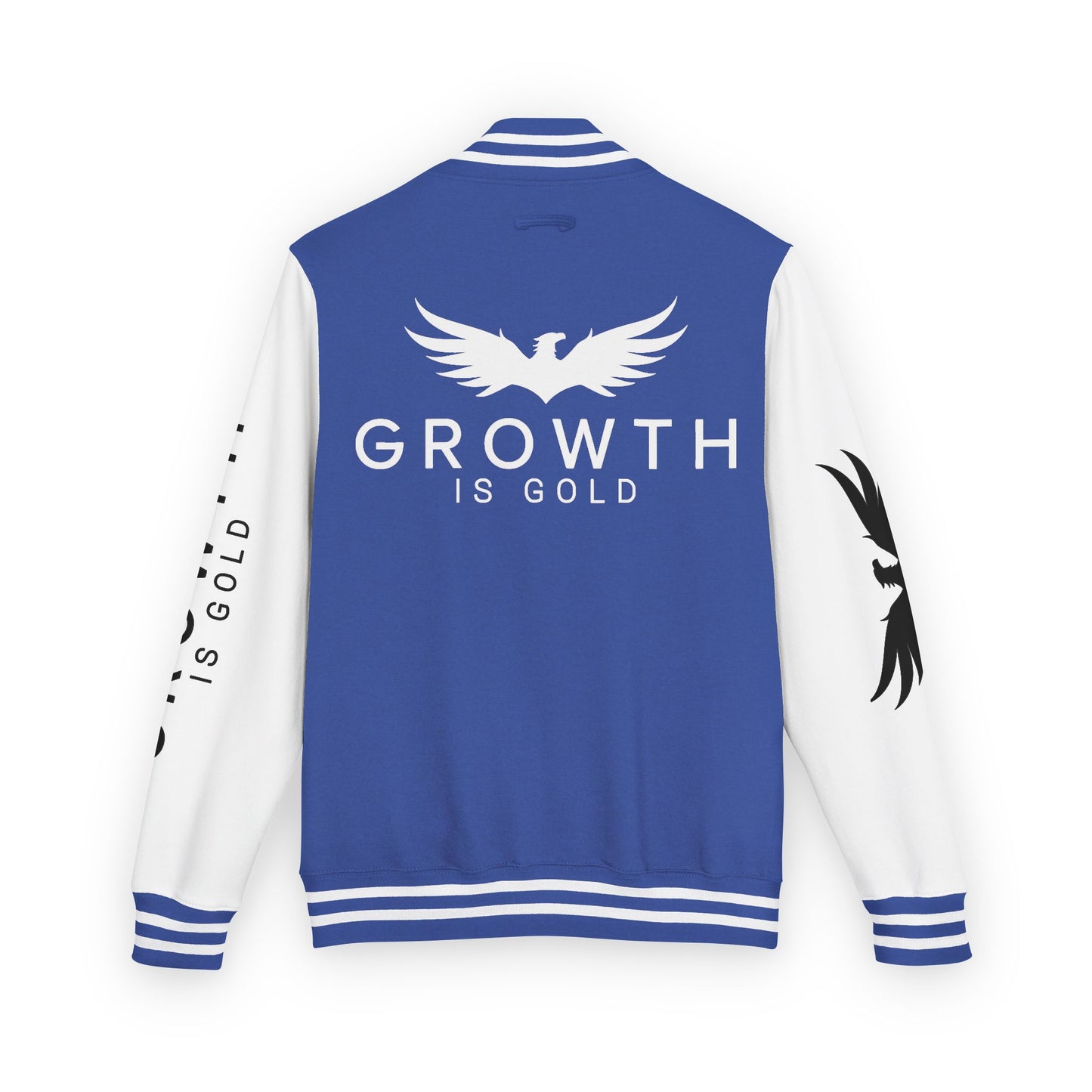 Elevated Style Unisex Letterman Jacket - Motivational Growth Quote, Casual Wear, Trendy Outerwear, Gift for Him/Her, Sports Jacket