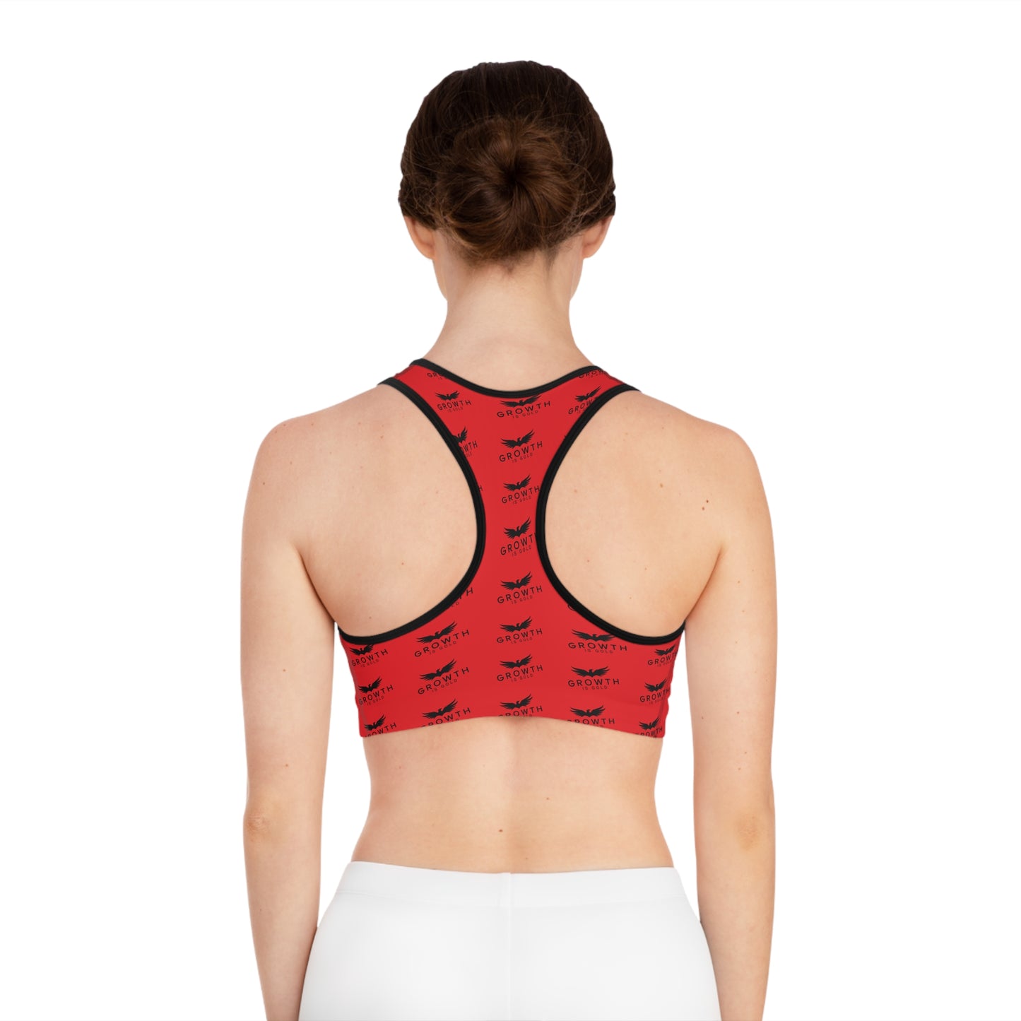 Empowering Sports Bra - Growth is Gold, Fitness Apparel, Workout Gear, Activewear, Motivational Clothing