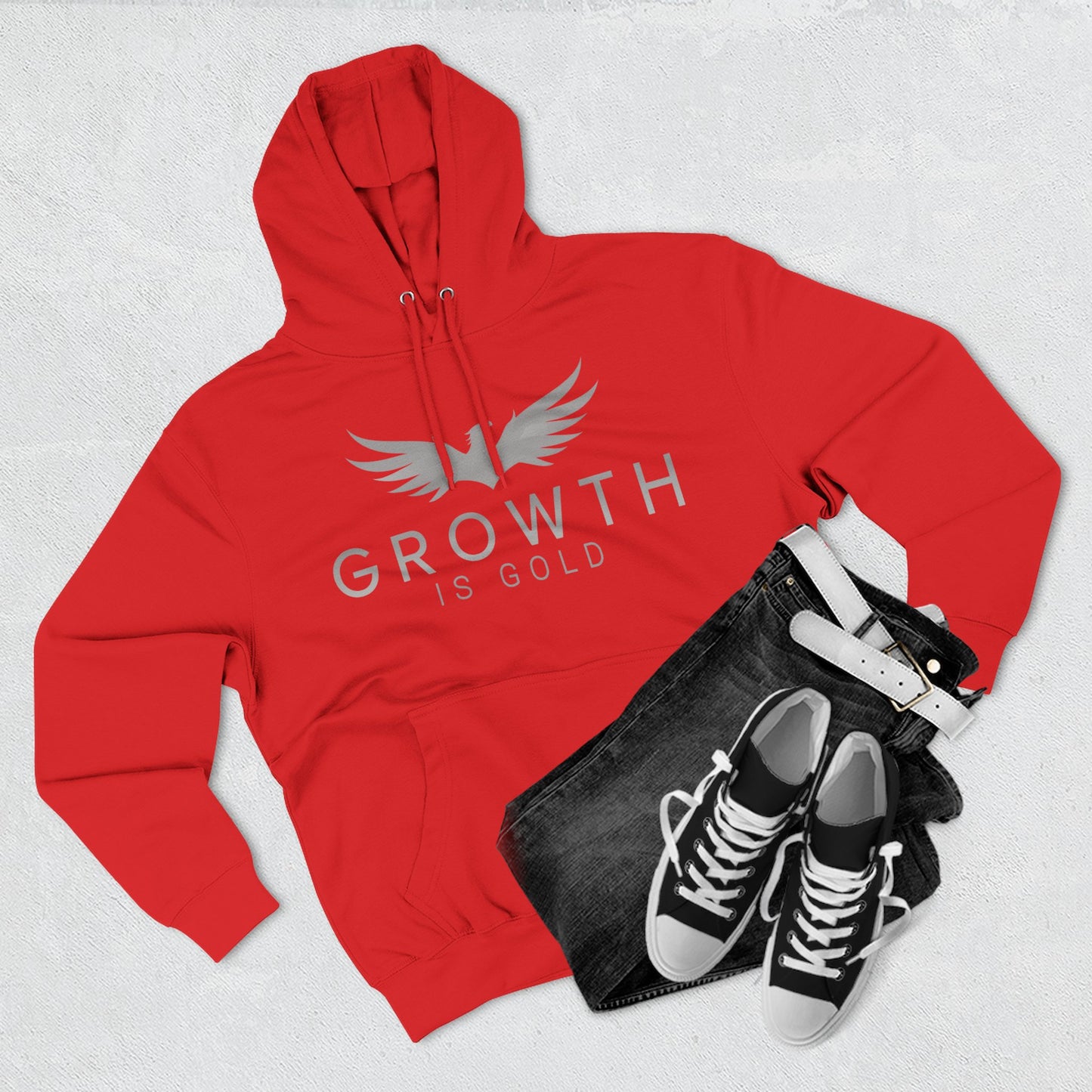 Inspirational Fleece Hoodie - Growth is Gold, Cozy Apparel, Motivational Gift, Unisex Clothing, Perfect for Any Occasion