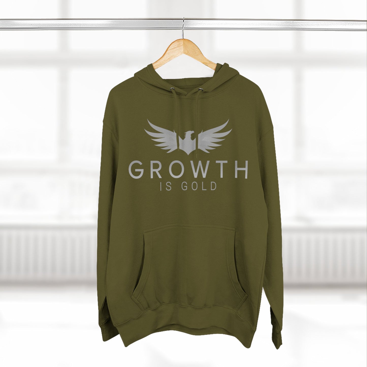 Inspirational Fleece Hoodie - Growth is Gold, Cozy Apparel, Motivational Gift, Unisex Clothing, Perfect for Any Occasion