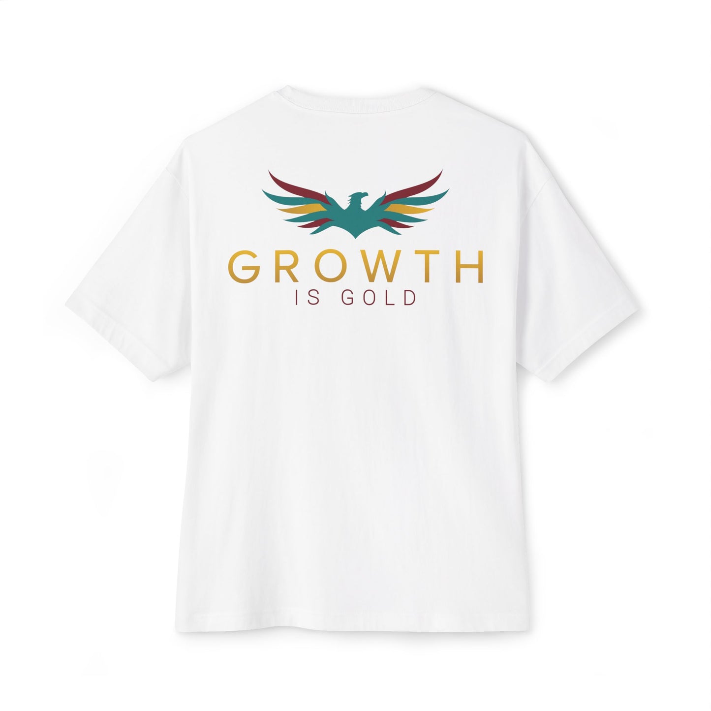 Growth is Gold Unisex Oversized Boxy Tee, Inspirational Graphic T-Shirt, Casual Wear, Gift for Her, Motivational Apparel, Stylish Lounge Tee