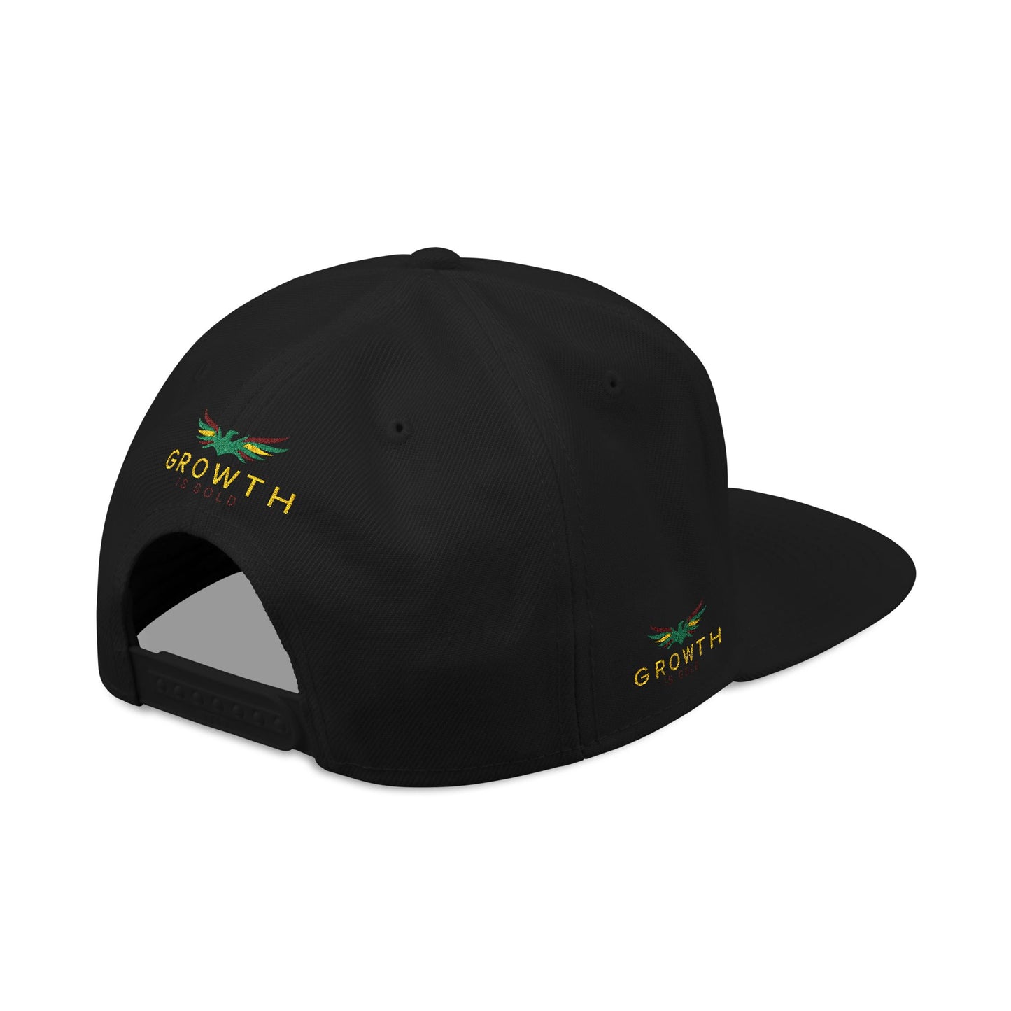 Embroidered Snapback Hat - Growth is Gold Design, Adjustable Cap, Streetwear Accessories, Gift for Him/Her, Summer Fashion