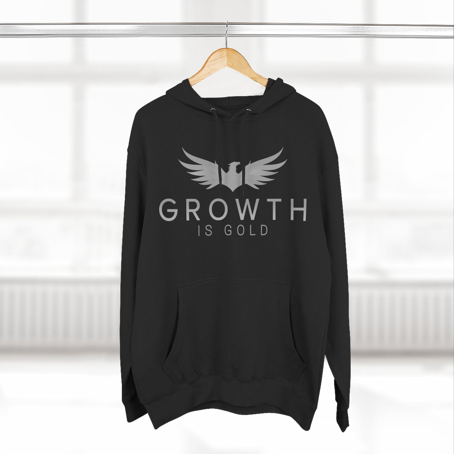 Inspirational Fleece Hoodie - Growth is Gold, Cozy Apparel, Motivational Gift, Unisex Clothing, Perfect for Any Occasion