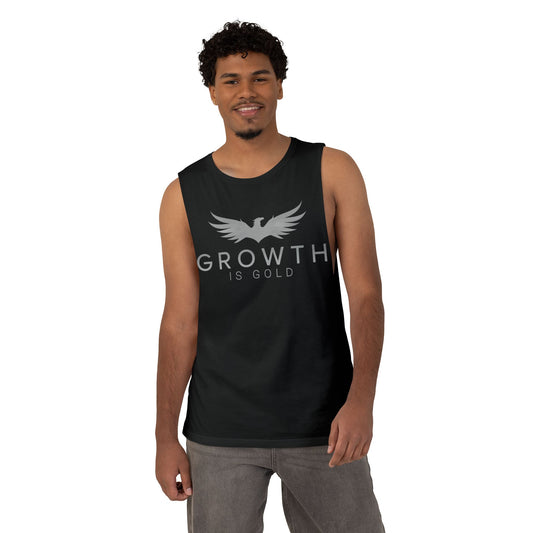 Unisex Growth is Gold Tank - Inspirational Activewear, Motivational Workout Top, Fitness Gift, Summer Apparel, Gym Wear