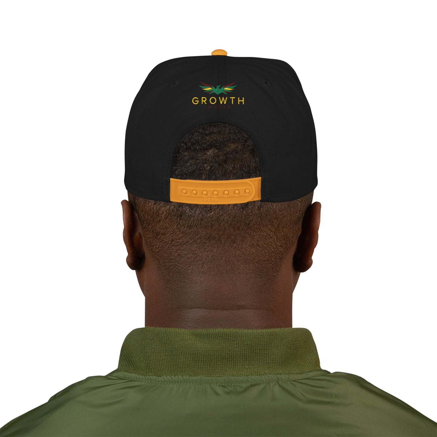 Embroidered Snapback Hat - Growth is Gold Design, Adjustable Cap, Streetwear Accessories, Gift for Him/Her, Summer Fashion