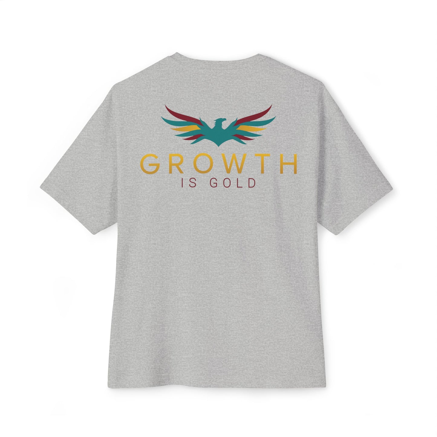 Growth is Gold Unisex Oversized Boxy Tee, Inspirational Graphic T-Shirt, Casual Wear, Gift for Her, Motivational Apparel, Stylish Lounge Tee