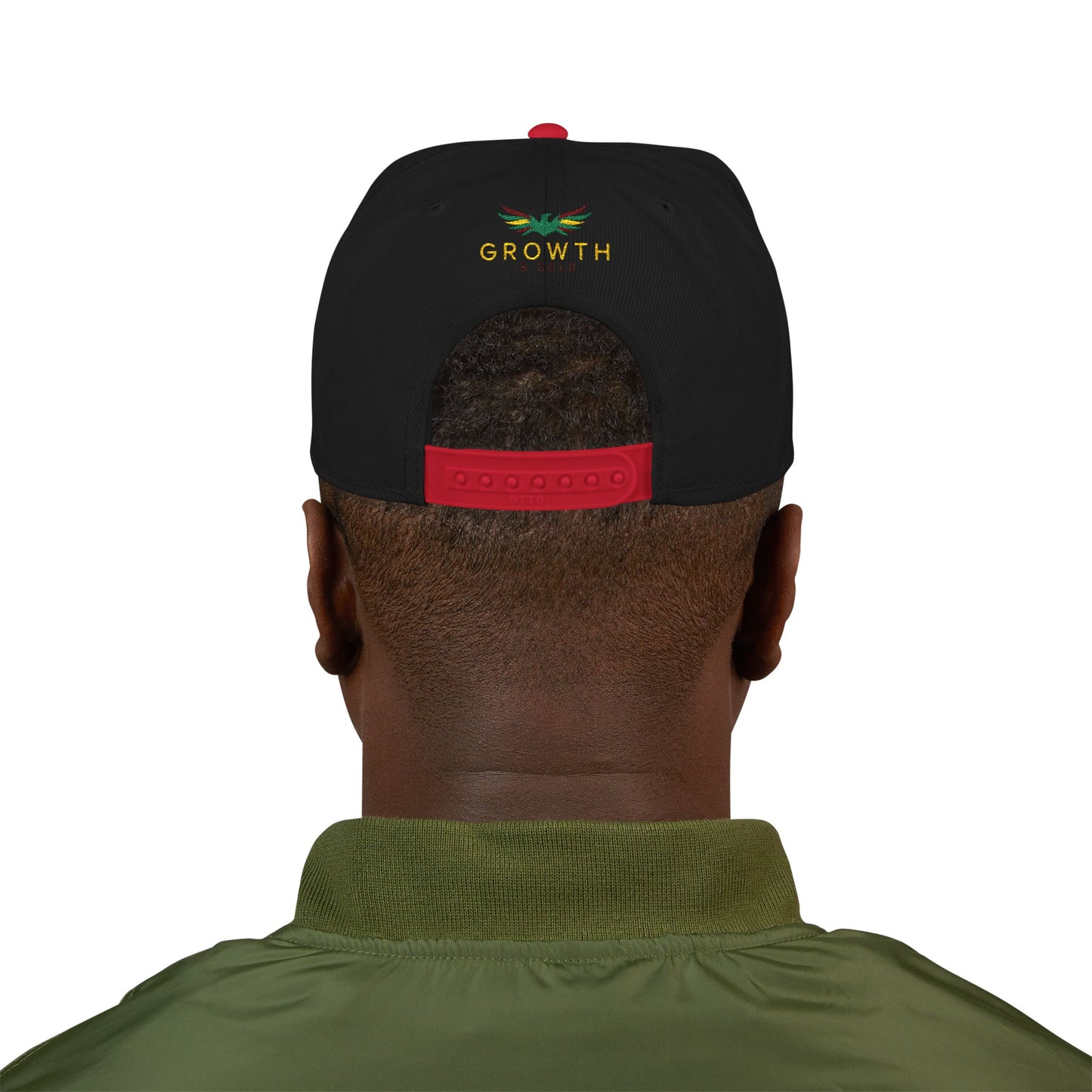 Embroidered Snapback Hat - Growth is Gold Design, Adjustable Cap, Streetwear Accessories, Gift for Him/Her, Summer Fashion