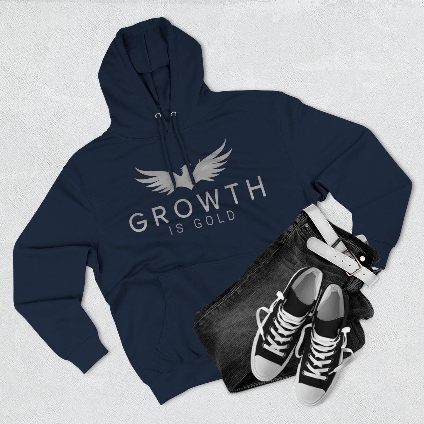 Inspirational Fleece Hoodie - Growth is Gold, Cozy Apparel, Motivational Gift, Unisex Clothing, Perfect for Any Occasion