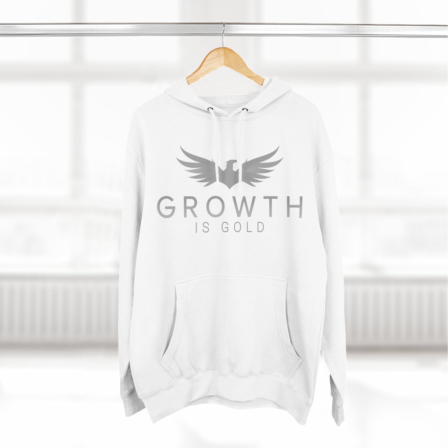 Inspirational Fleece Hoodie - Growth is Gold, Cozy Apparel, Motivational Gift, Unisex Clothing, Perfect for Any Occasion