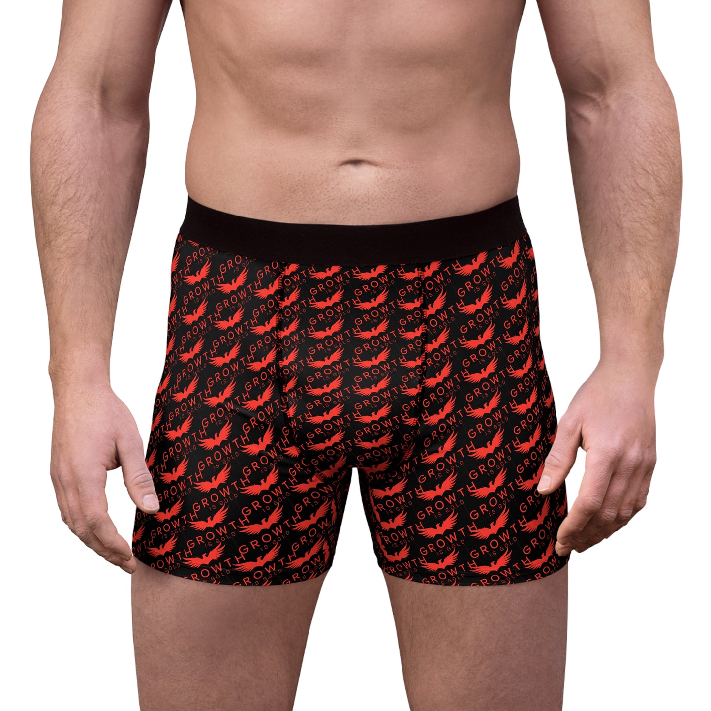 Grow Your Confidence Men's Boxer Briefs, Funny Underwear, Gift for Him, Colorful AOP Design, Comfortable Everyday Wear, Unique Men's Fashion