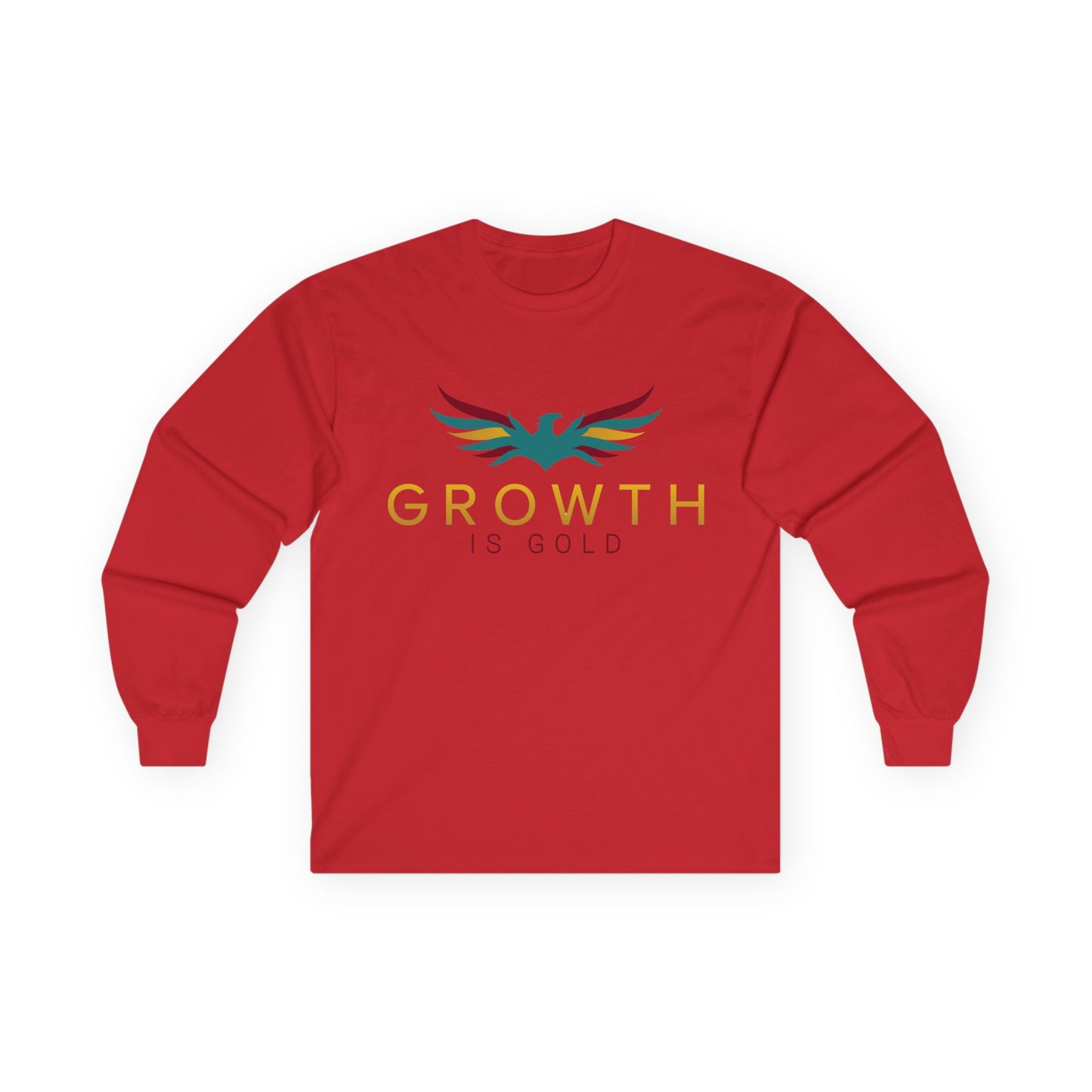 Inspirational Long Sleeve Tee, Growth Is Gold Shirt, Unisex Motivational Tee, Gift for Transformation, Positive Vibes Apparel