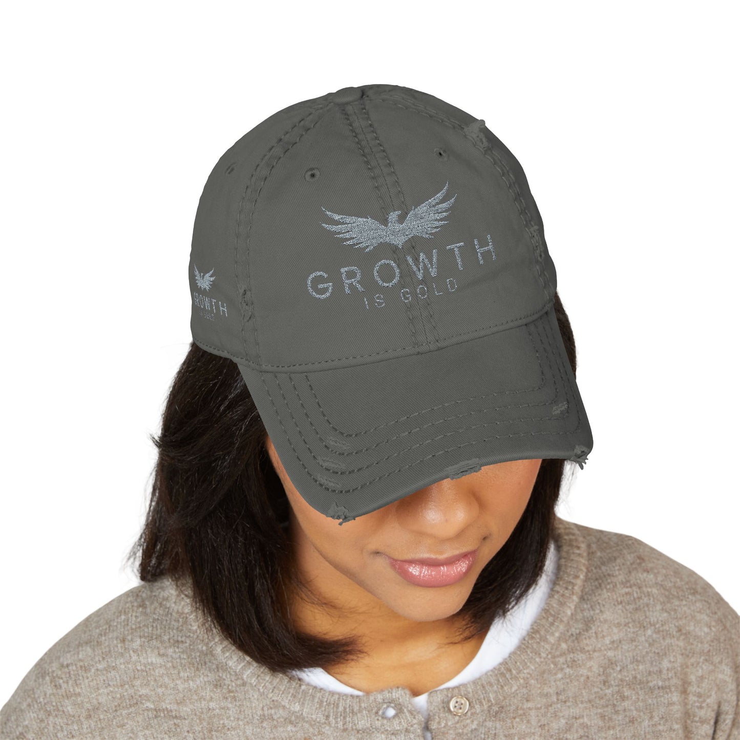 Distressed GROWTH IS GOLD Hat with Inspirational Embroidery - Vintage Cap for Growth Lovers, Casual Style, Gift for Friends, Everyday Use, [...]