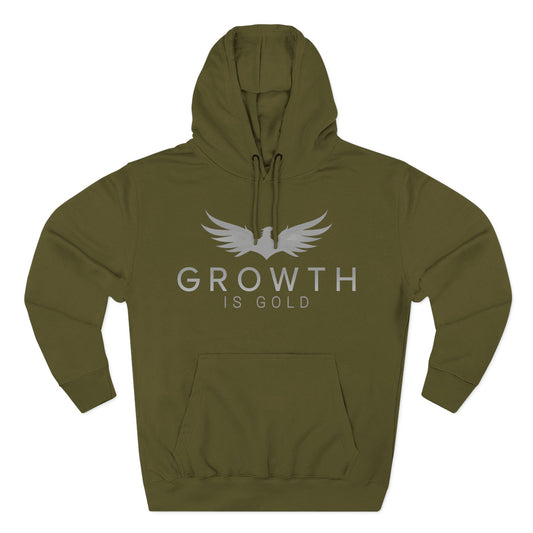 Inspirational Fleece Hoodie - Growth is Gold, Cozy Apparel, Motivational Gift, Unisex Clothing, Perfect for Any Occasion