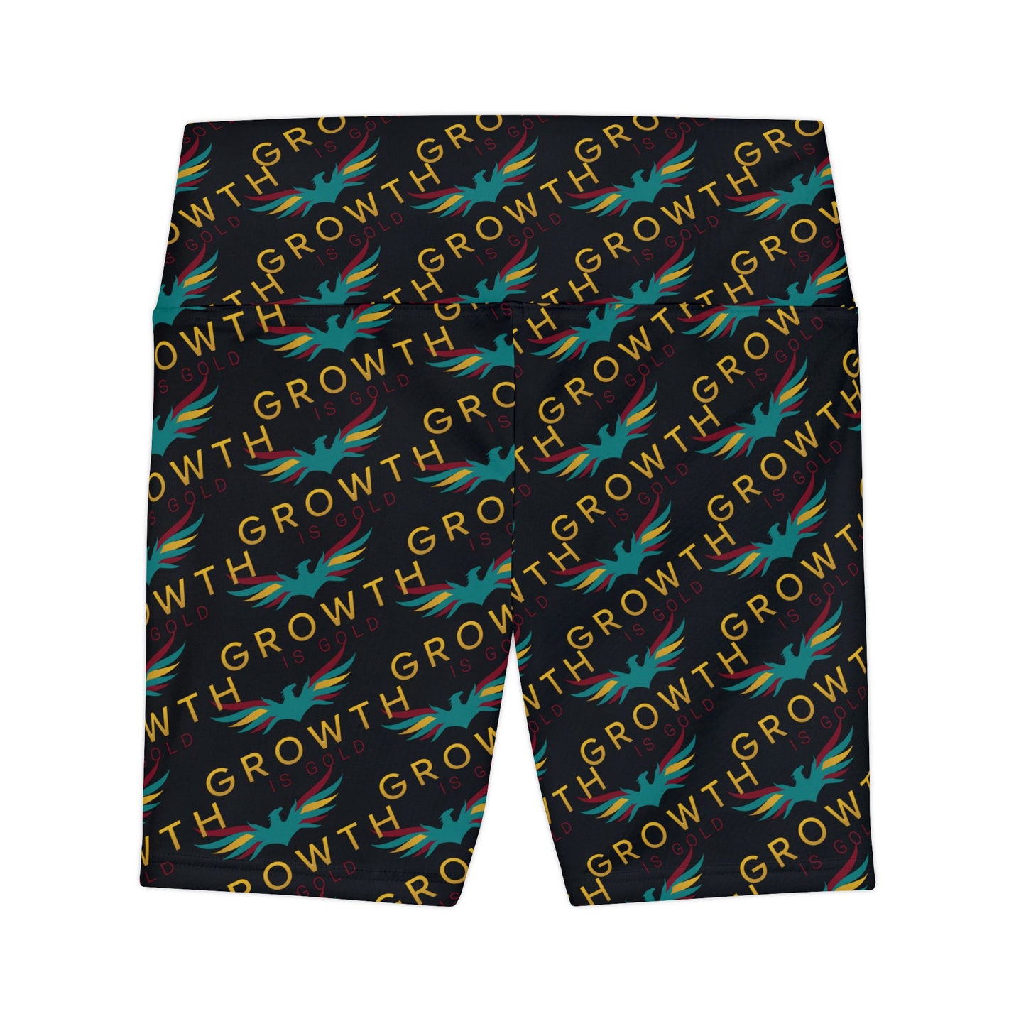Workout Shorts — 'GROWTH' Motivational All-Over Print