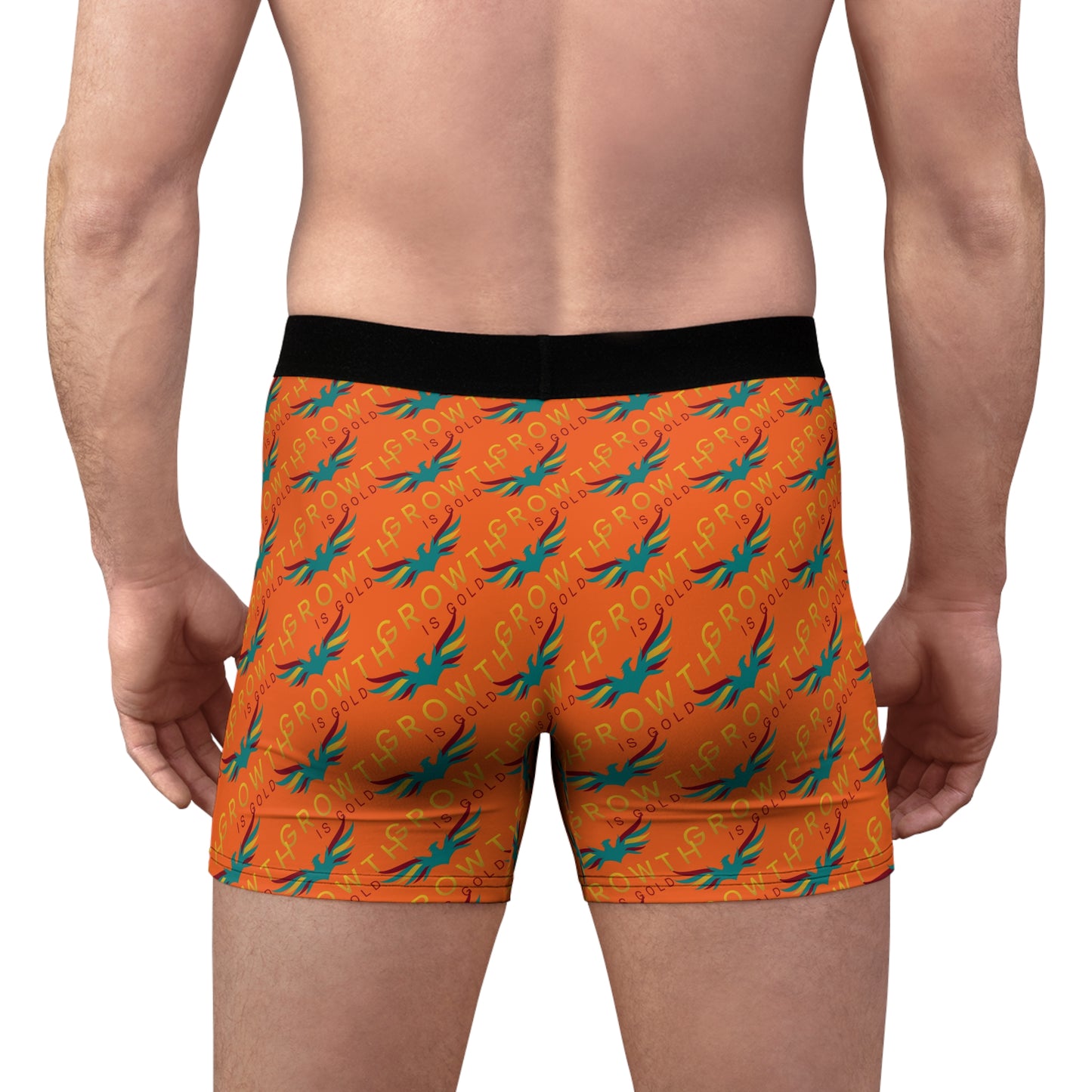 Grow Your Confidence Men's Boxer Briefs, Funny Underwear, Gift for Him, Phoenix Design, Comfortable Everyday Wear, Unique Men's Fashion