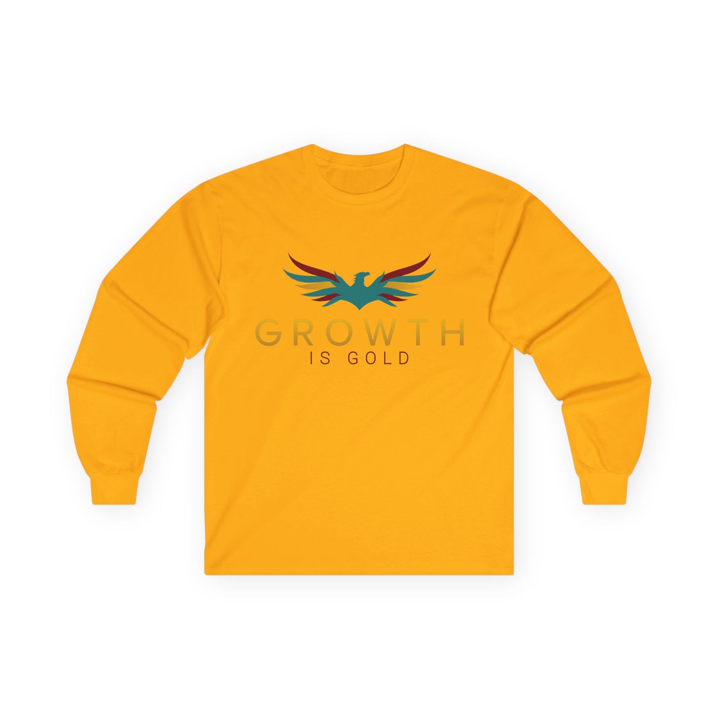 Inspirational Long Sleeve Tee, Growth Is Gold Shirt, Unisex Motivational Tee, Gift for Transformation, Positive Vibes Apparel