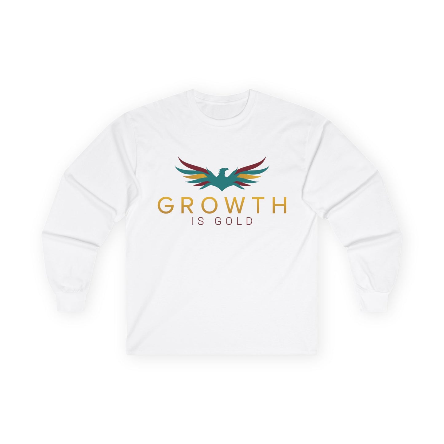 Inspirational Long Sleeve Tee, Growth Is Gold Shirt, Unisex Motivational Tee, Gift for Transformation, Positive Vibes Apparel
