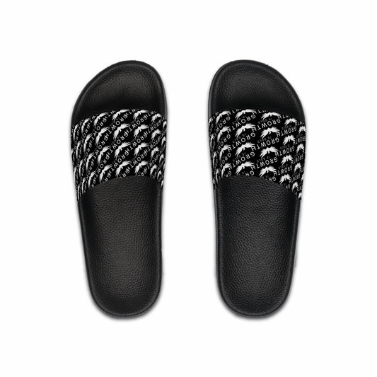 Growth is Gold Men's Slide Sandals - Comfortable Casual Footwear for Summer, Pool Days, Beach Trips, and Everyday Wear