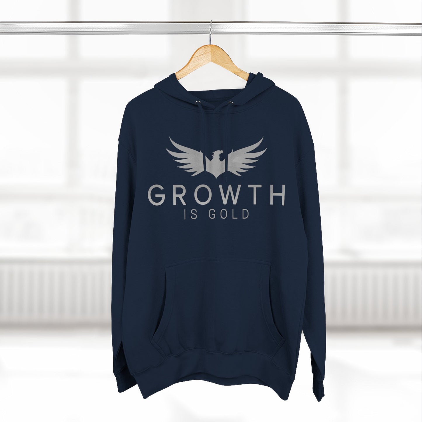 Inspirational Fleece Hoodie - Growth is Gold, Cozy Apparel, Motivational Gift, Unisex Clothing, Perfect for Any Occasion