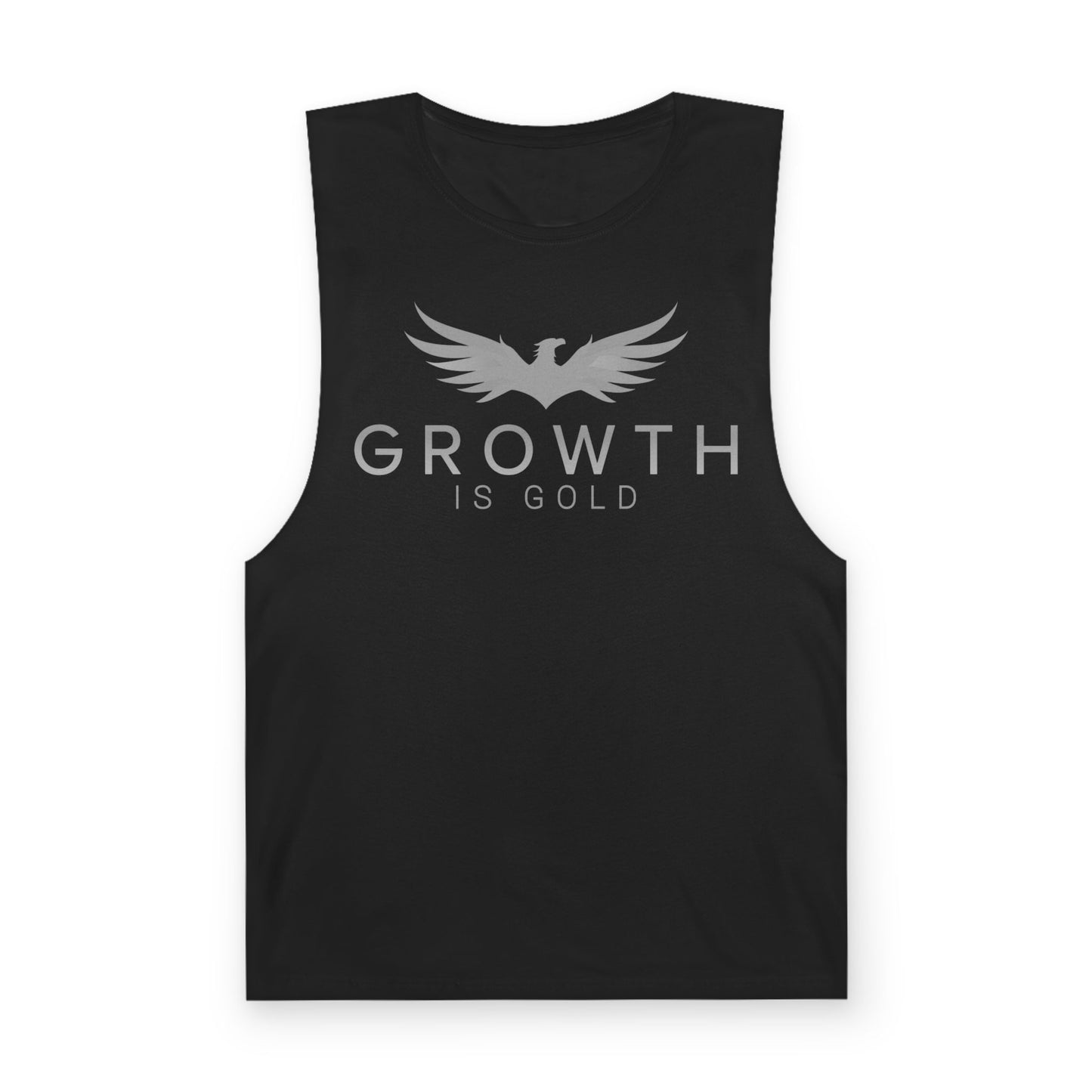 Unisex Growth is Gold Tank - Inspirational Activewear, Motivational Workout Top, Fitness Gift, Summer Apparel, Gym Wear