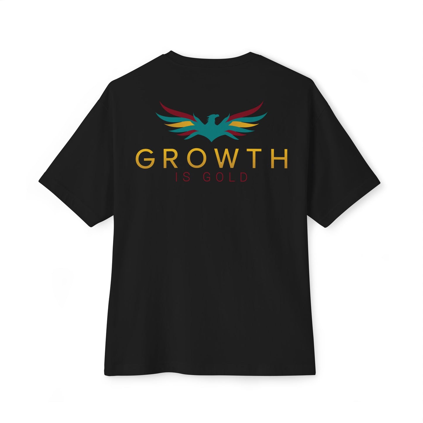 Growth is Gold Unisex Oversized Boxy Tee, Inspirational Graphic T-Shirt, Casual Wear, Gift for Her, Motivational Apparel, Stylish Lounge Tee