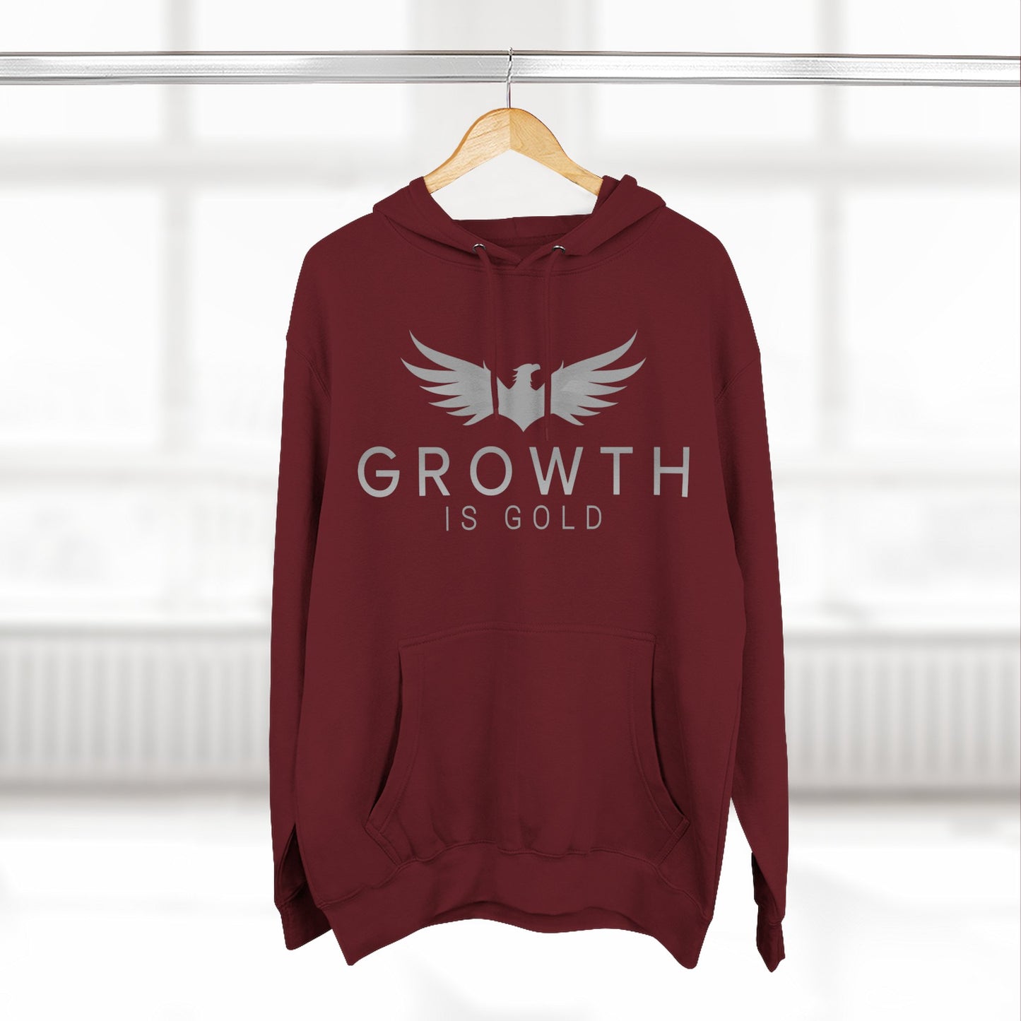 Inspirational Fleece Hoodie - Growth is Gold, Cozy Apparel, Motivational Gift, Unisex Clothing, Perfect for Any Occasion