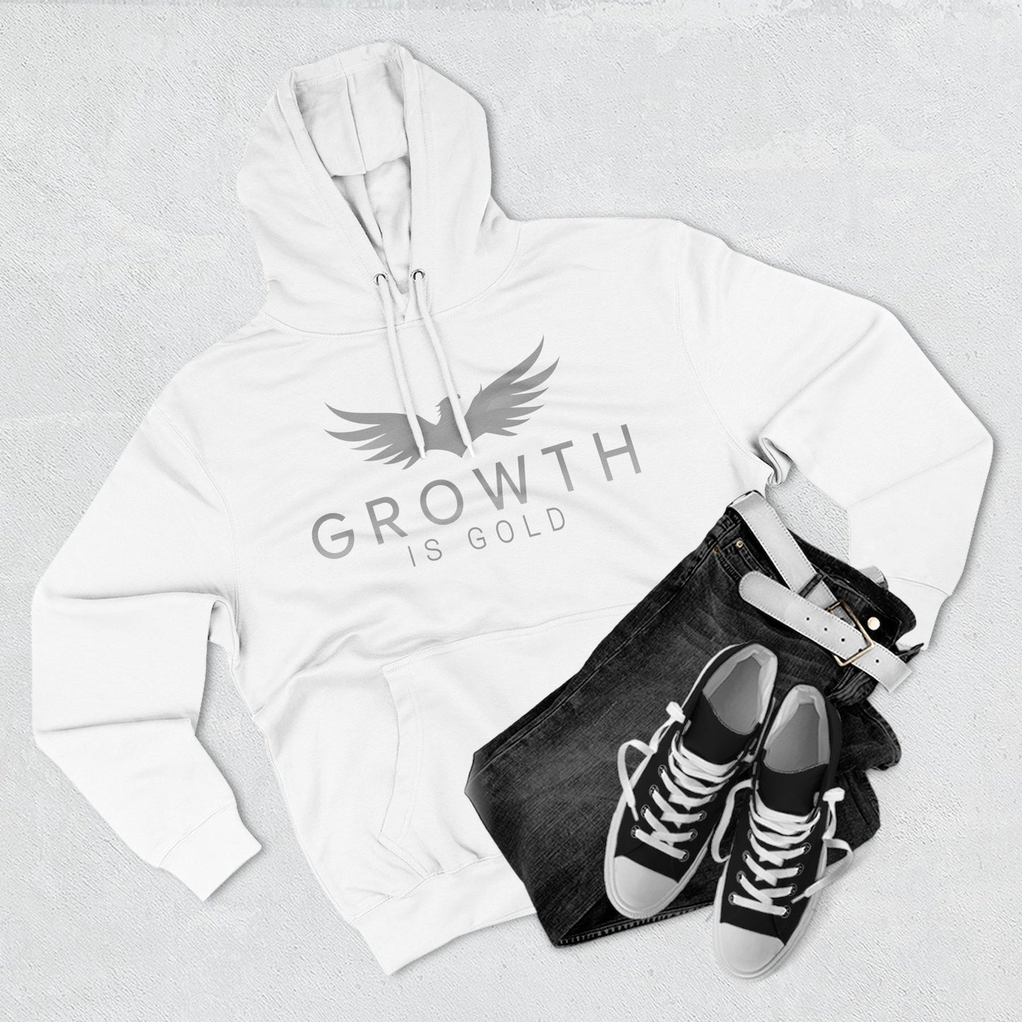 Inspirational Fleece Hoodie - Growth is Gold, Cozy Apparel, Motivational Gift, Unisex Clothing, Perfect for Any Occasion