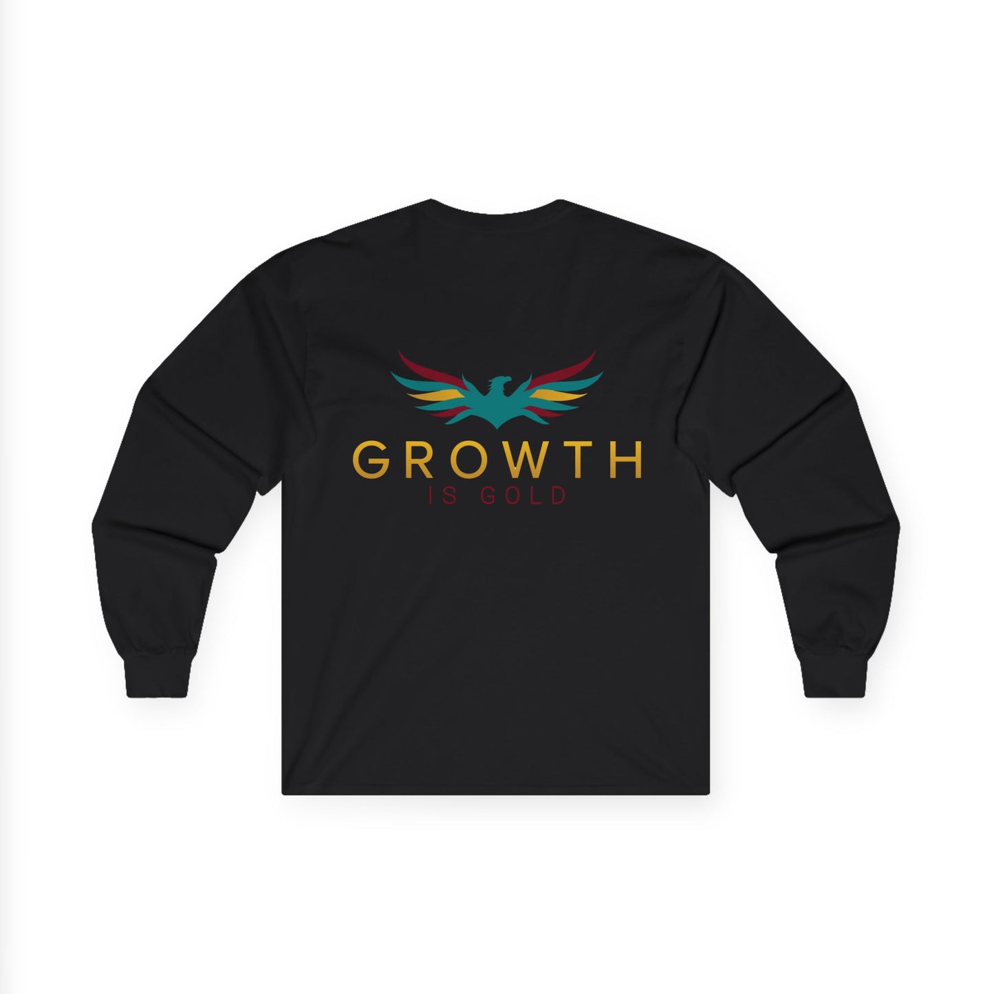 Inspirational Long Sleeve Tee, Growth Is Gold Shirt, Unisex Motivational Tee, Gift for Transformation, Positive Vibes Apparel