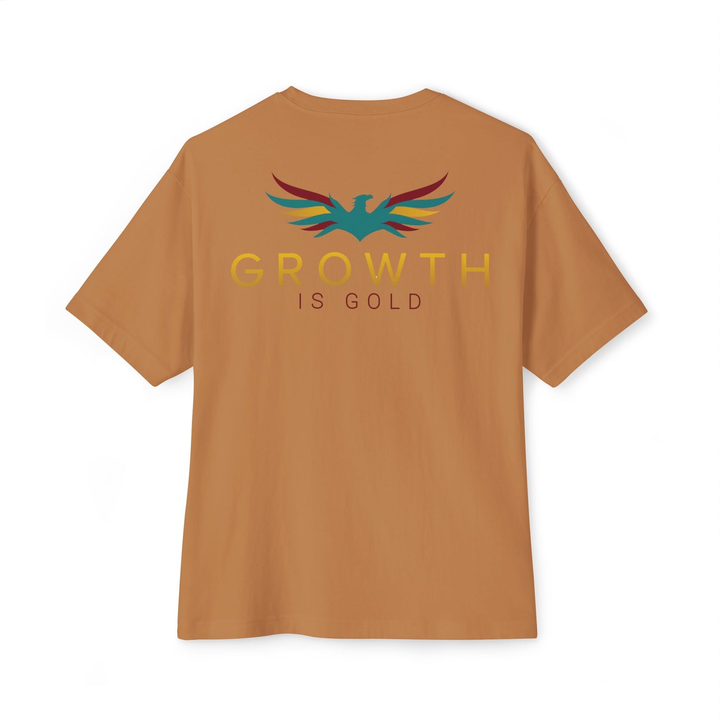 Growth is Gold Unisex Oversized Boxy Tee, Inspirational Graphic T-Shirt, Casual Wear, Gift for Her, Motivational Apparel, Stylish Lounge Tee