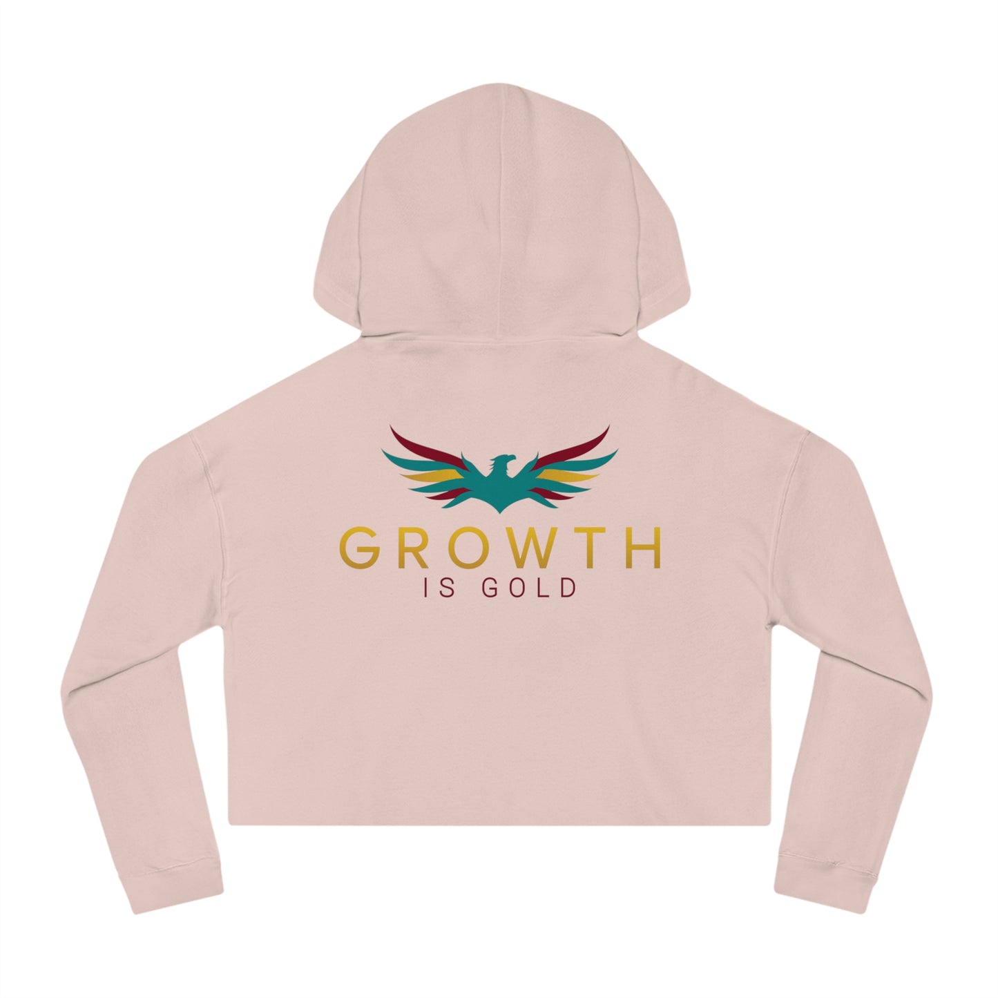 Women’s Inspirational Cropped Hoodie - Growth is Gold, Motivational Apparel, Fitness Wear, Casual Chic, Gift for Her