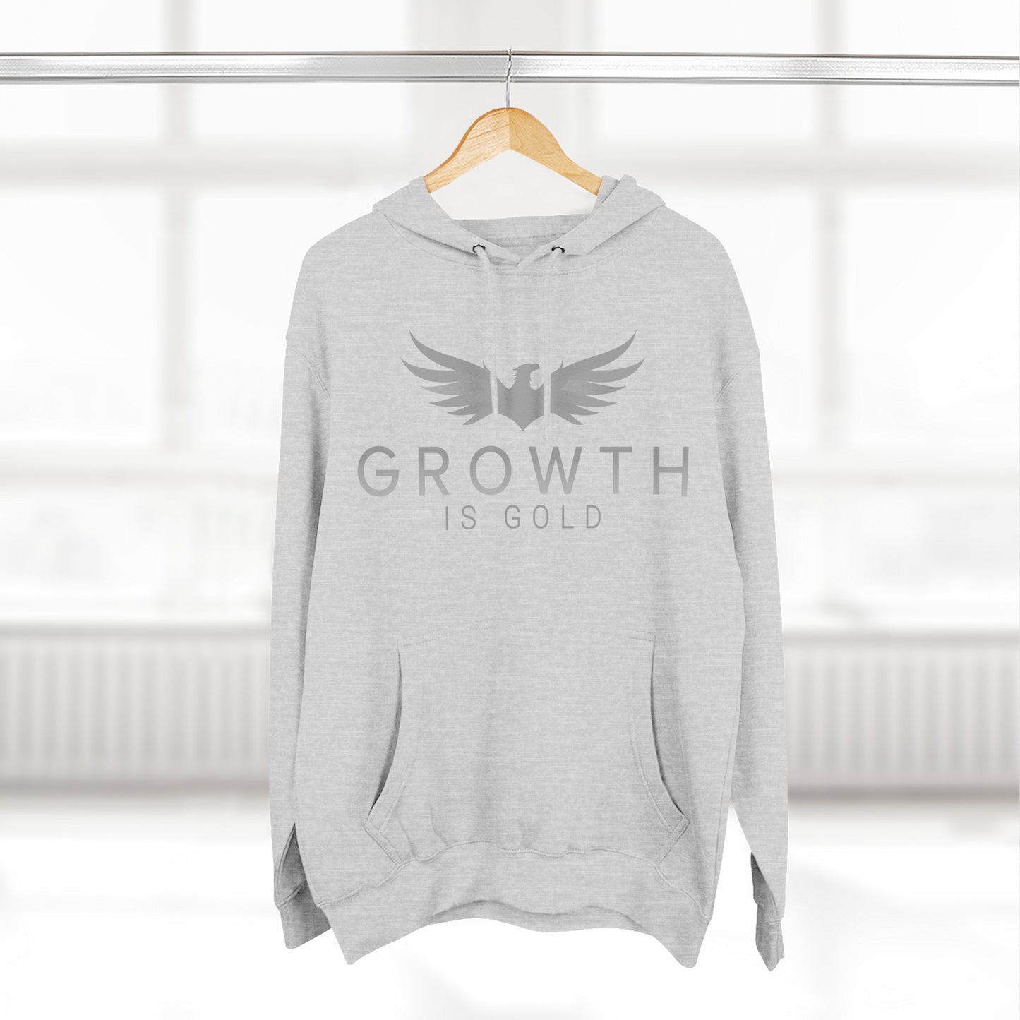 Inspirational Fleece Hoodie - Growth is Gold, Cozy Apparel, Motivational Gift, Unisex Clothing, Perfect for Any Occasion