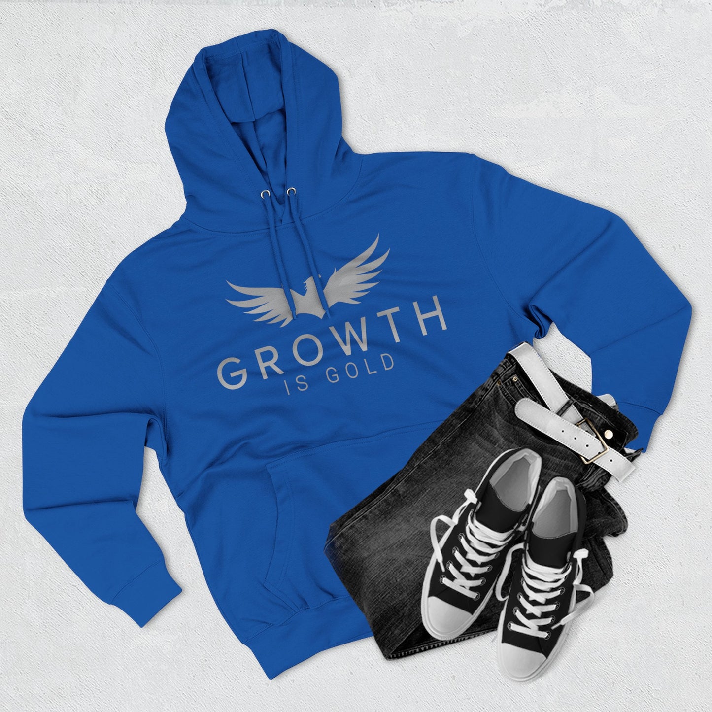 Inspirational Fleece Hoodie - Growth is Gold, Cozy Apparel, Motivational Gift, Unisex Clothing, Perfect for Any Occasion
