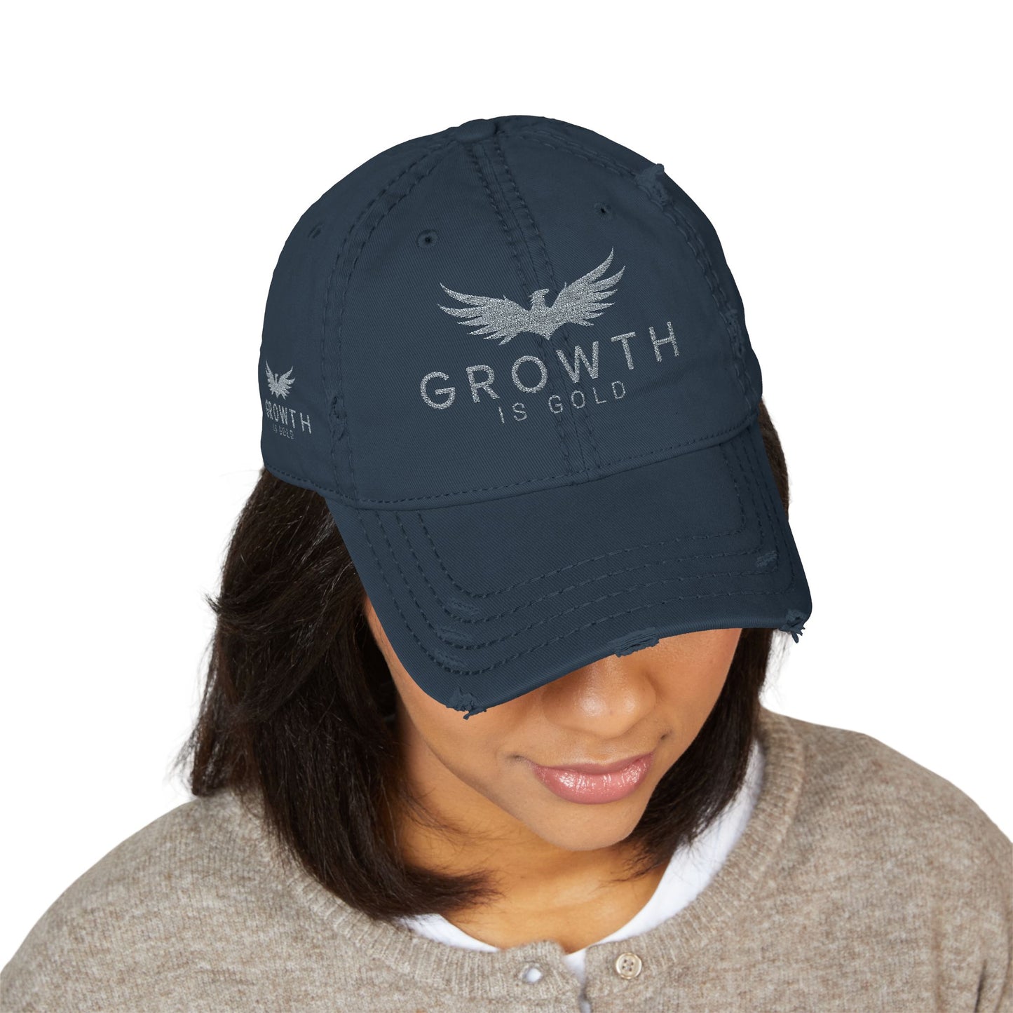 Distressed GROWTH IS GOLD Hat with Inspirational Embroidery - Vintage Cap for Growth Lovers, Casual Style, Gift for Friends, Everyday Use, [...]