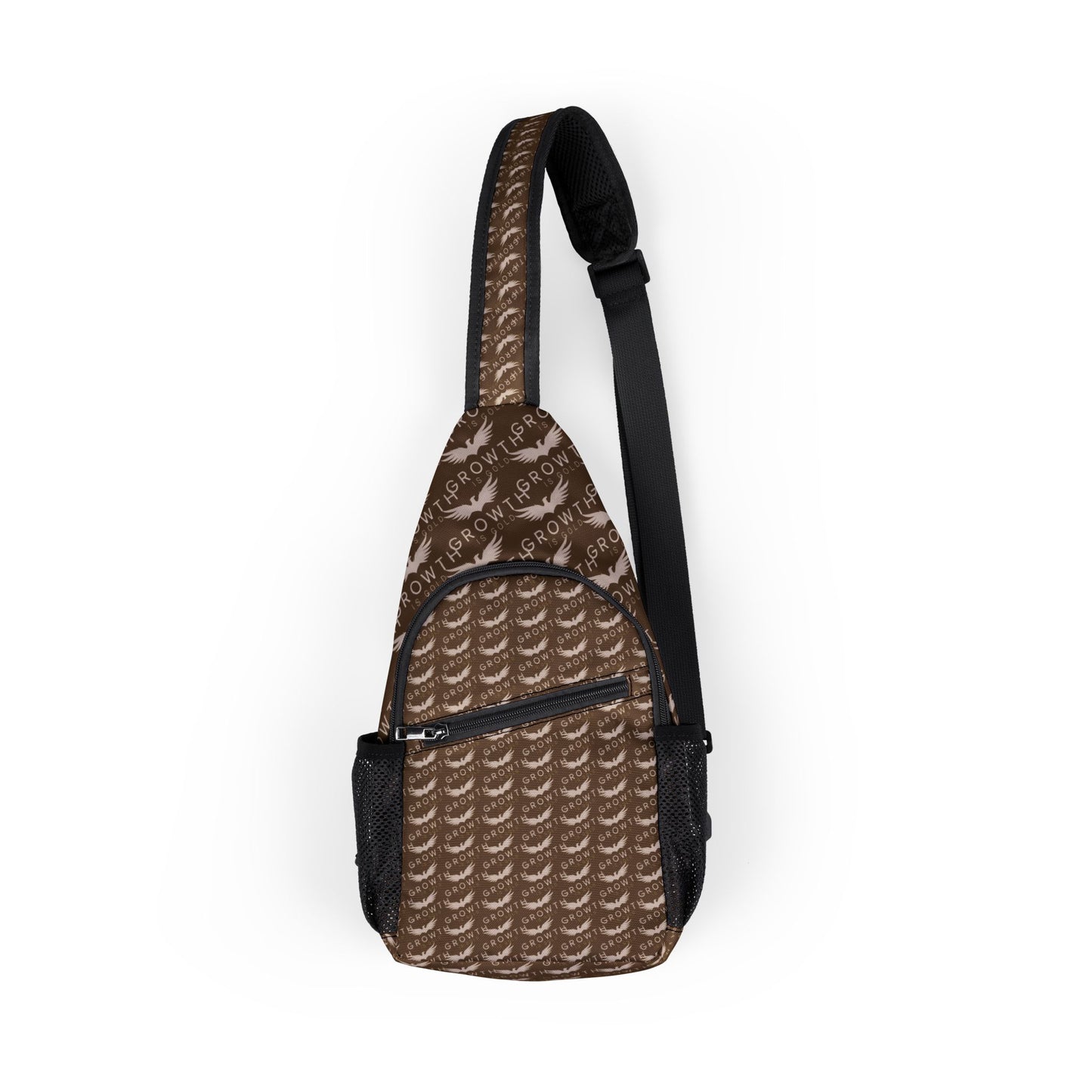 Growth is gold Chest Bag for Everyday Adventures, Perfect Sling Bag for Travel, School, or Outdoor, Unique AOP Pattern Design