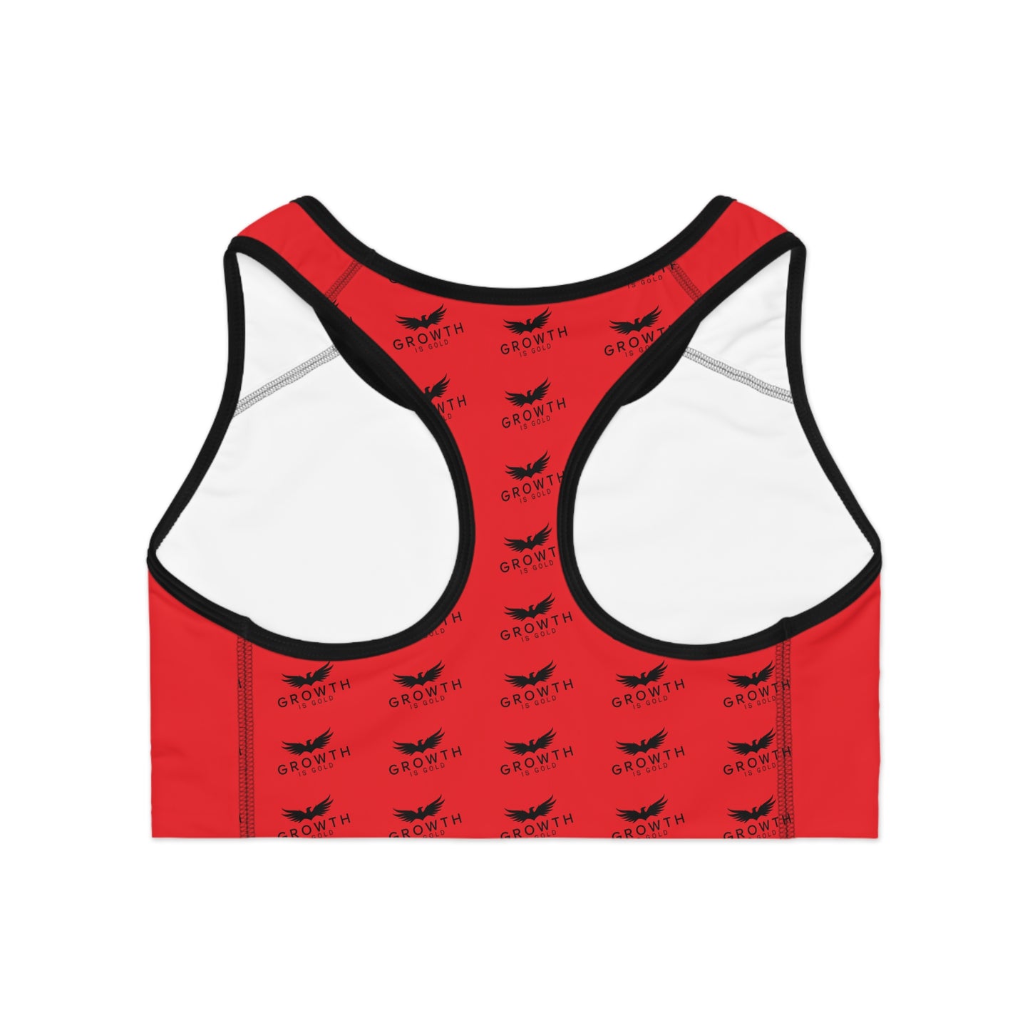 Empowering Sports Bra - Growth is Gold, Fitness Apparel, Workout Gear, Activewear, Motivational Clothing
