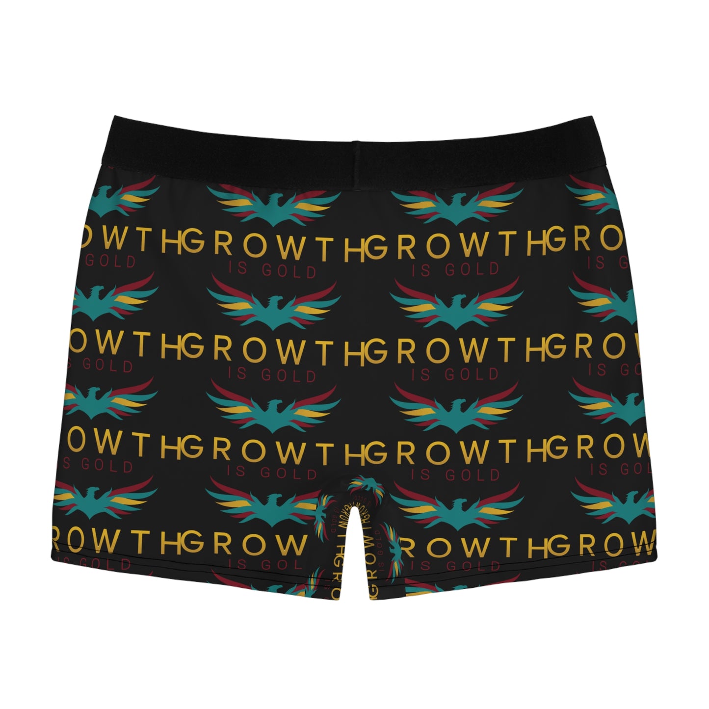 Grow Your Confidence Men's Boxer Briefs, Exclusive Underwear, Gift for Him, Growth Is Gold Phoenix Design, Comfortable Everyday Wear, Unique Men's Fashion