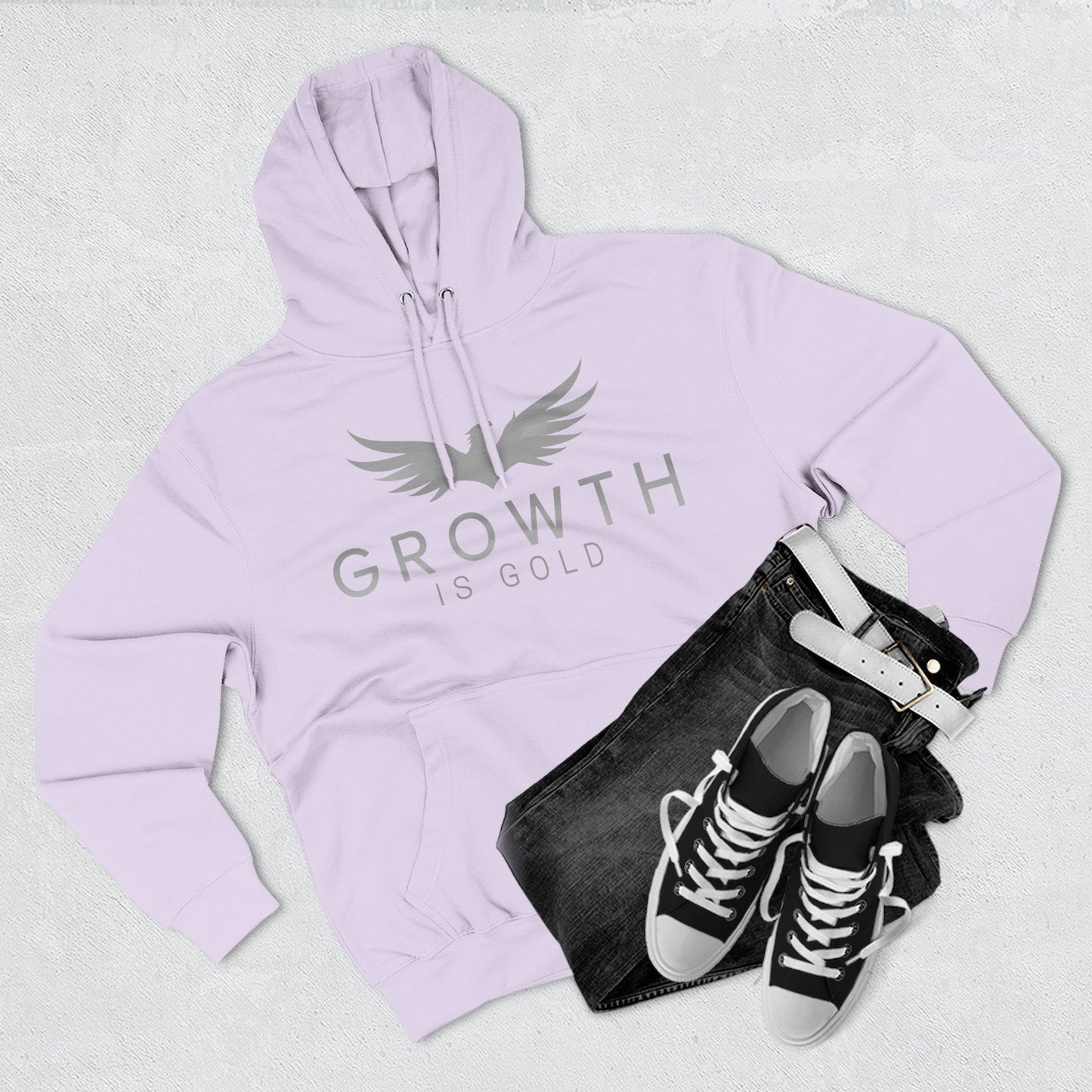 Inspirational Fleece Hoodie - Growth is Gold, Cozy Apparel, Motivational Gift, Unisex Clothing, Perfect for Any Occasion