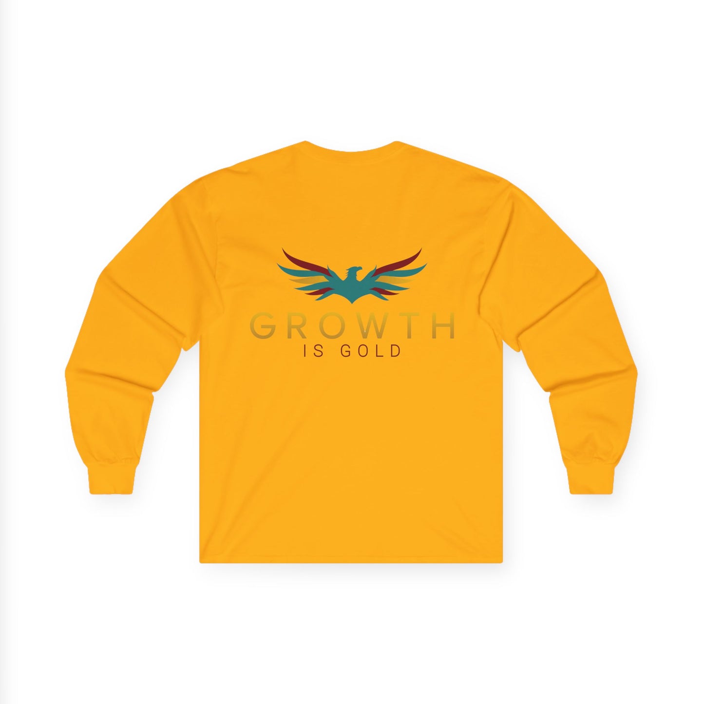 Inspirational Long Sleeve Tee, Growth Is Gold Shirt, Unisex Motivational Tee, Gift for Transformation, Positive Vibes Apparel