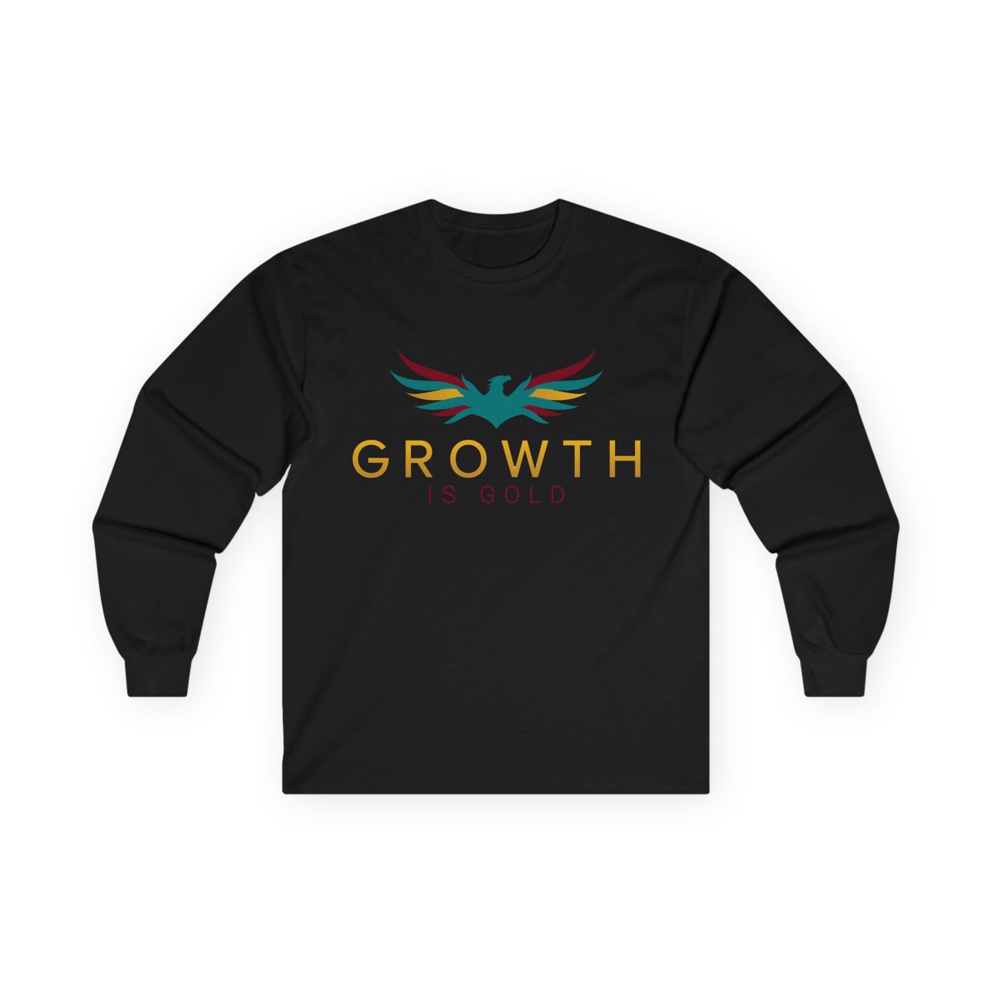 Inspirational Long Sleeve Tee, Growth Is Gold Shirt, Unisex Motivational Tee, Gift for Transformation, Positive Vibes Apparel