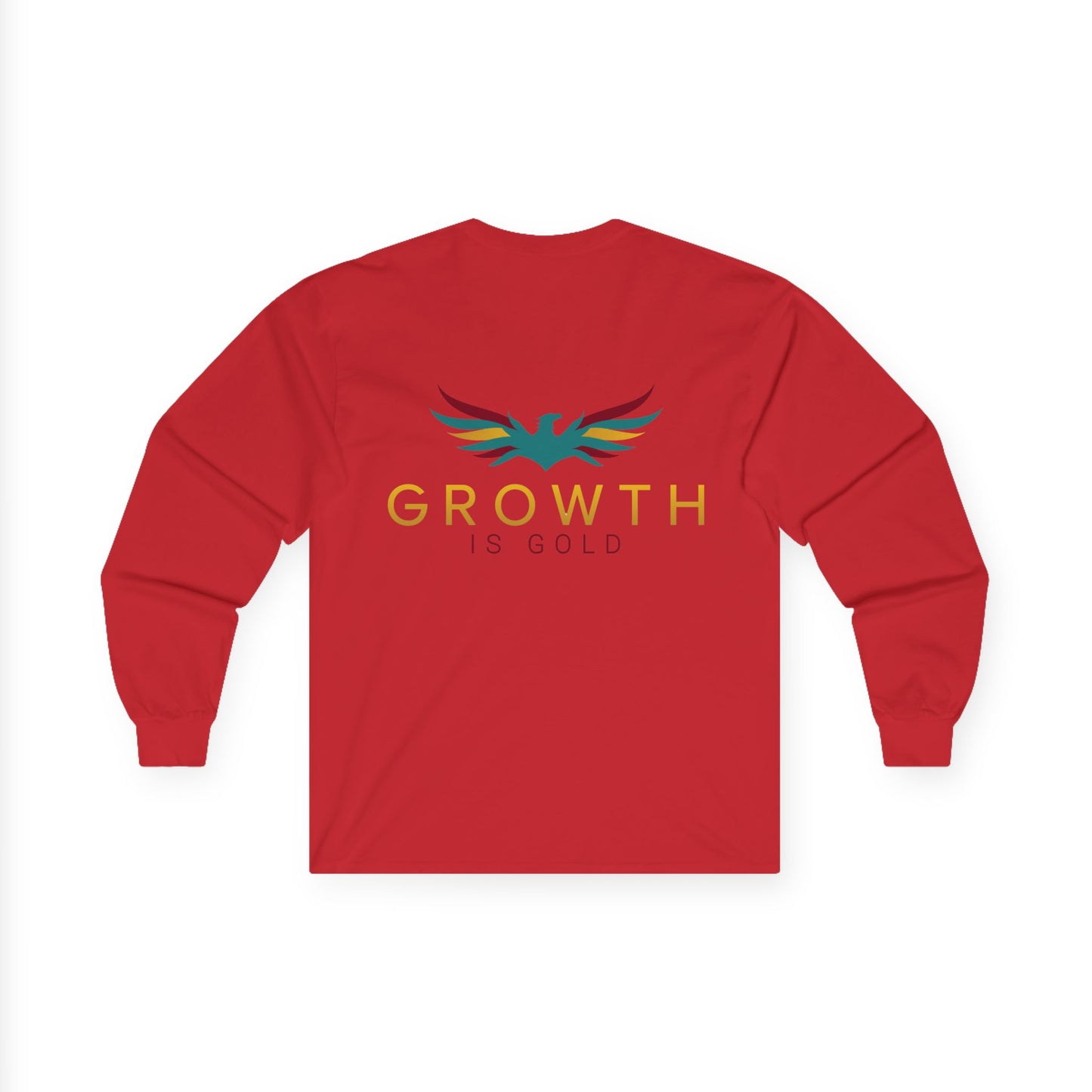 Inspirational Long Sleeve Tee, Growth Is Gold Shirt, Unisex Motivational Tee, Gift for Transformation, Positive Vibes Apparel