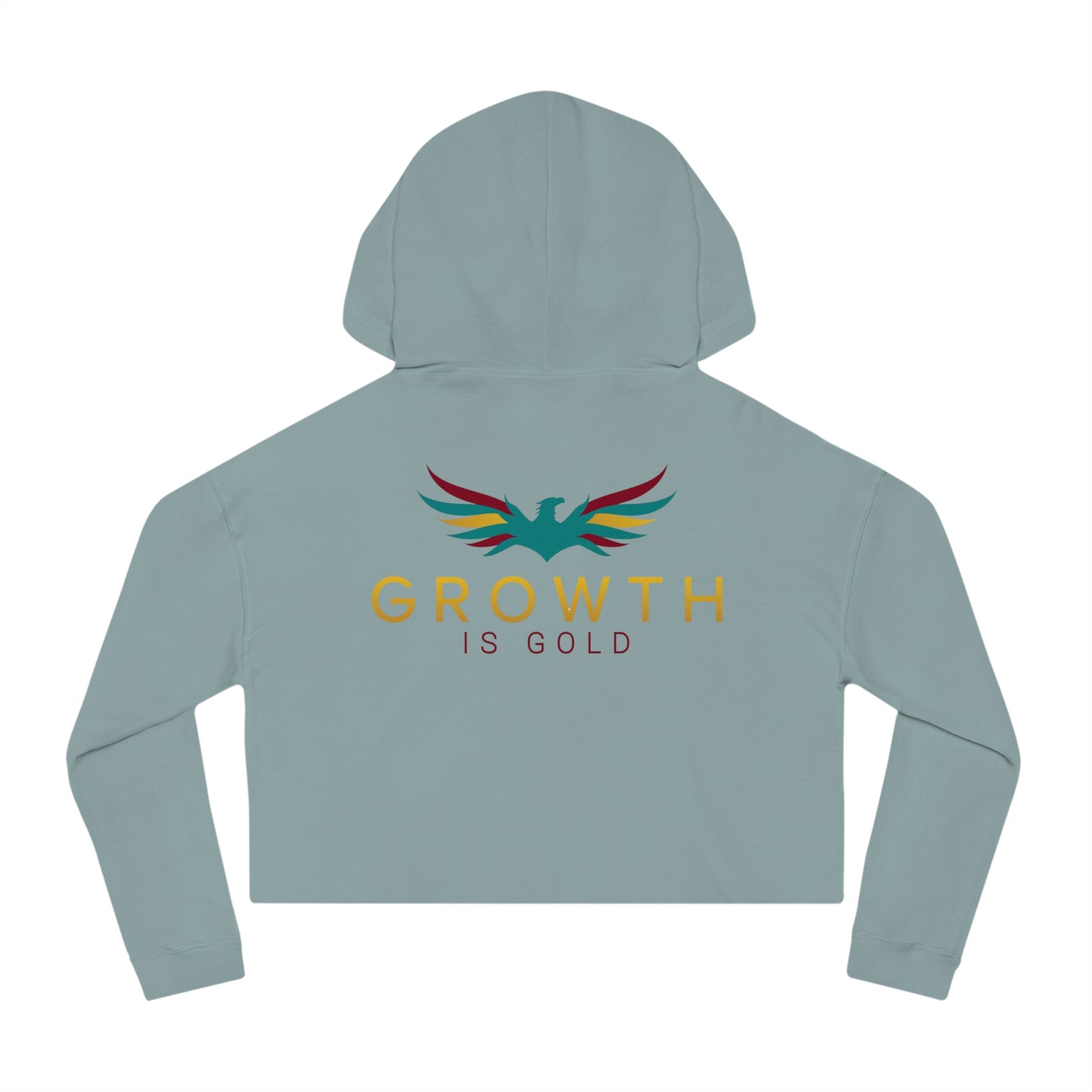 Women’s Inspirational Cropped Hoodie - Growth is Gold, Motivational Apparel, Fitness Wear, Casual Chic, Gift for Her